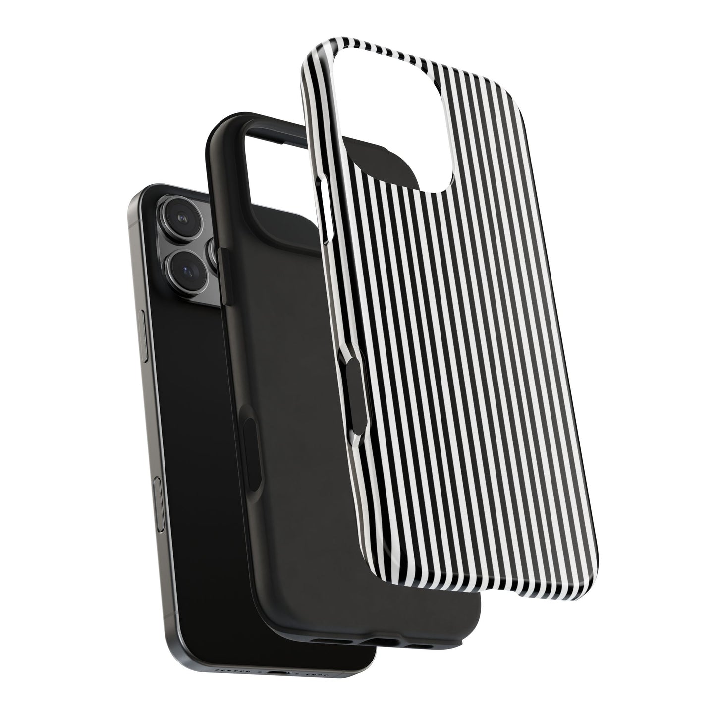 Stripe White / Black Phone Case