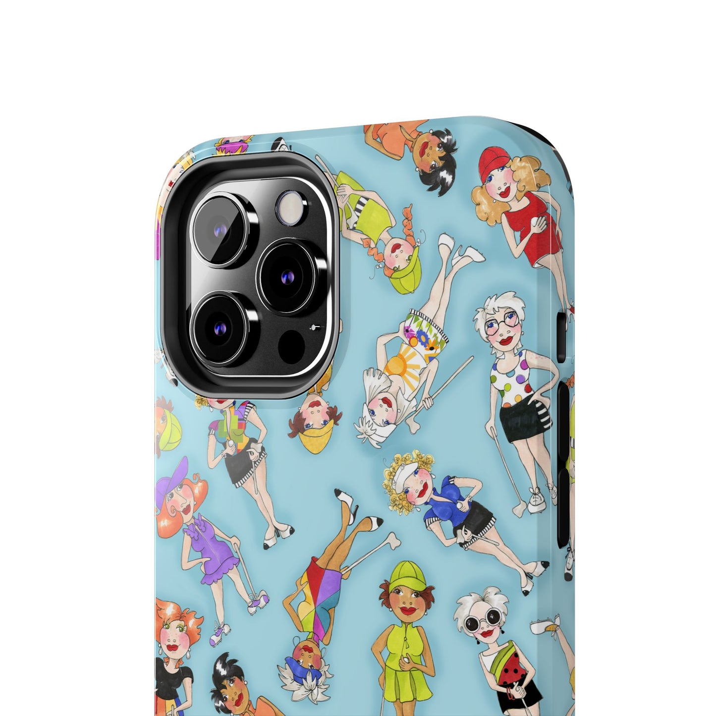 Tossed Golfer Girls Turquoise Phone Case