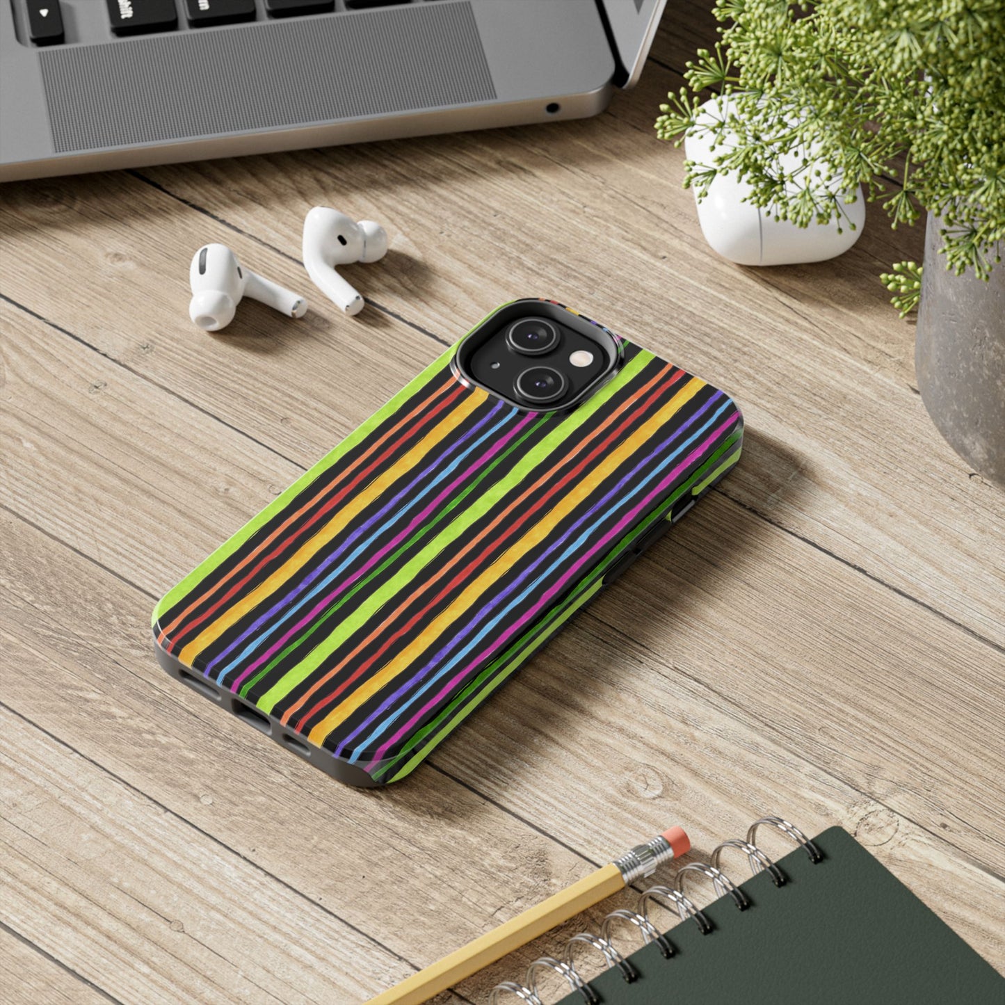 Stripe Fancy Black Phone Case