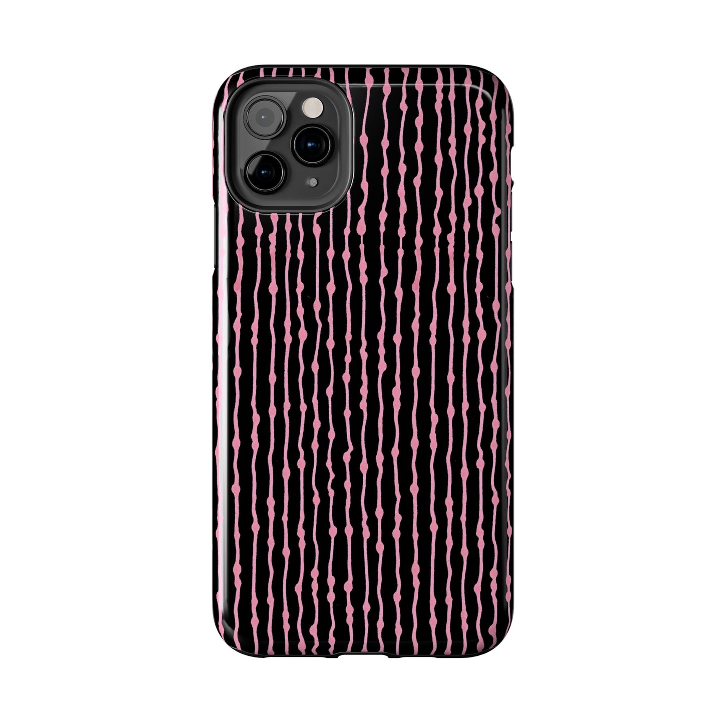 Faux Seersucker Black / Pink Phone Case