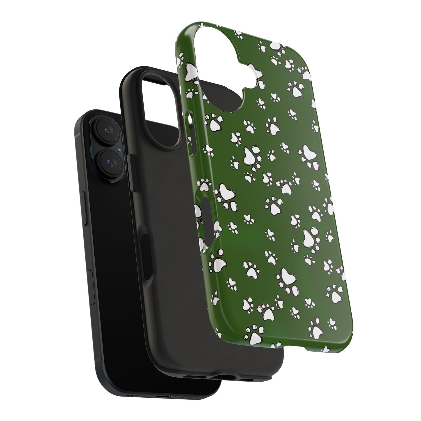 Paw Flakes Green Phone Case