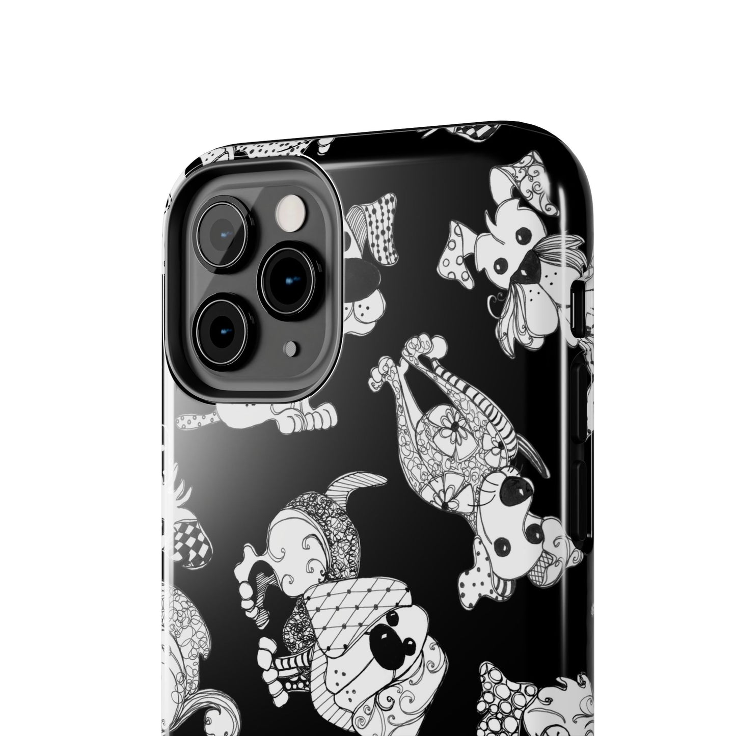 Doodle Dogs Black Phone Case