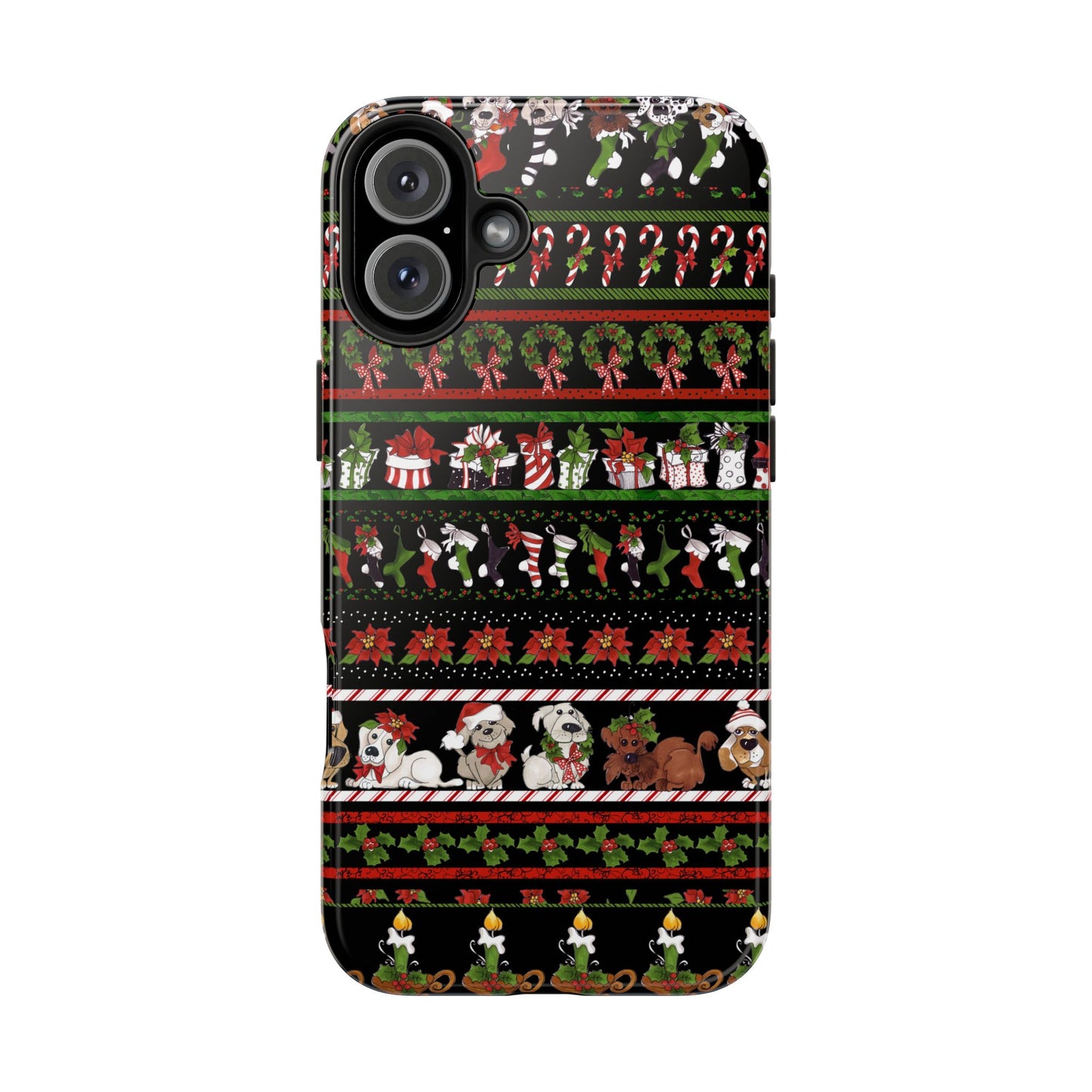 Holiday Borders Black Phone Case