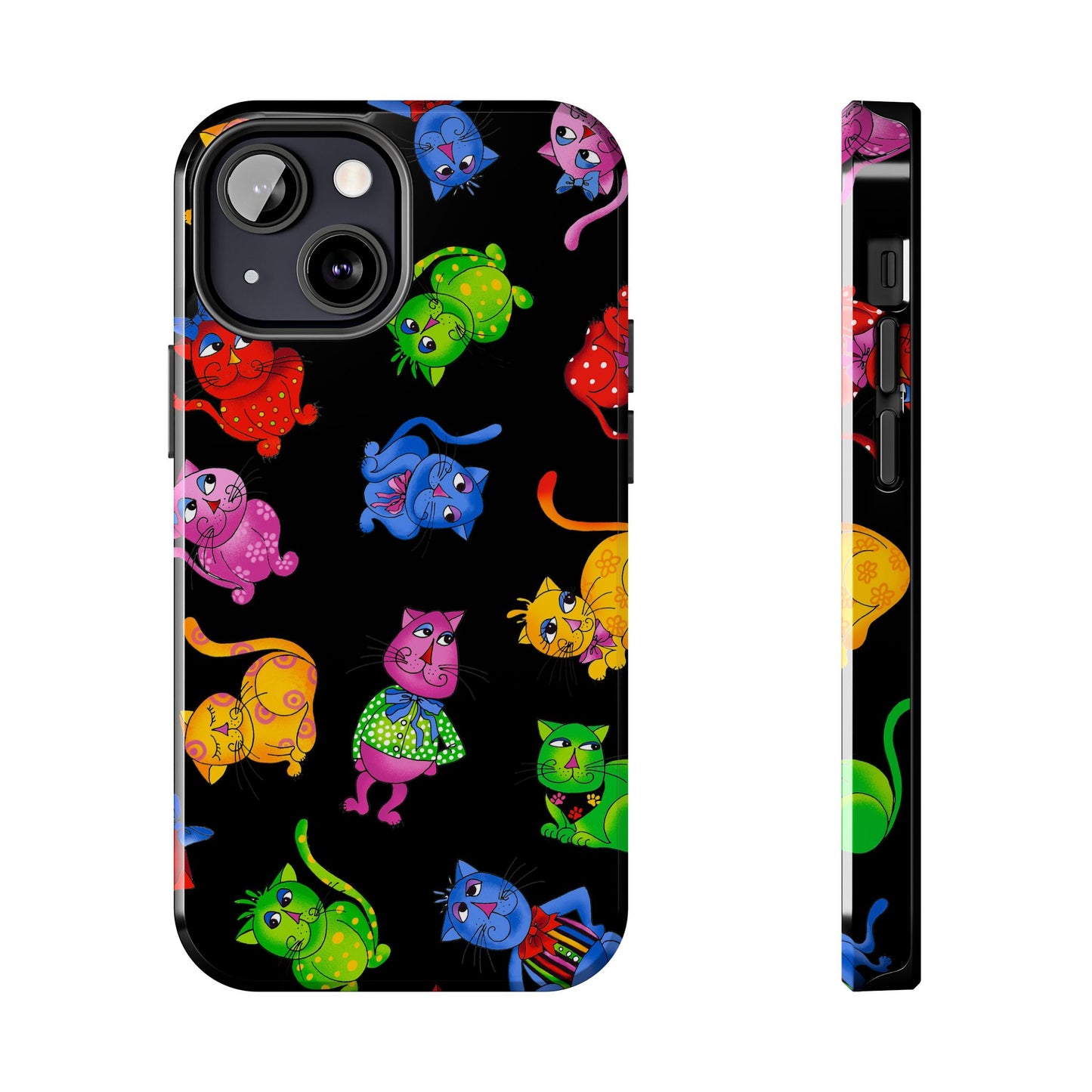 Tossed Cool Cats Black Phone Case