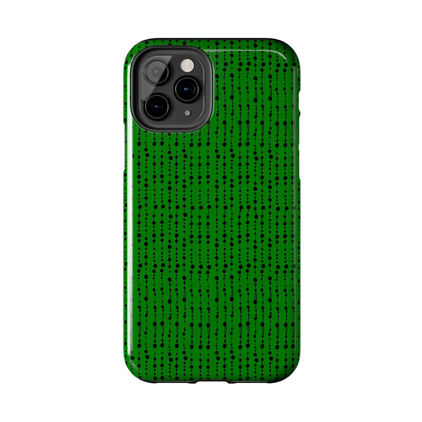 Beaded Curtain Green / Black Phone Case