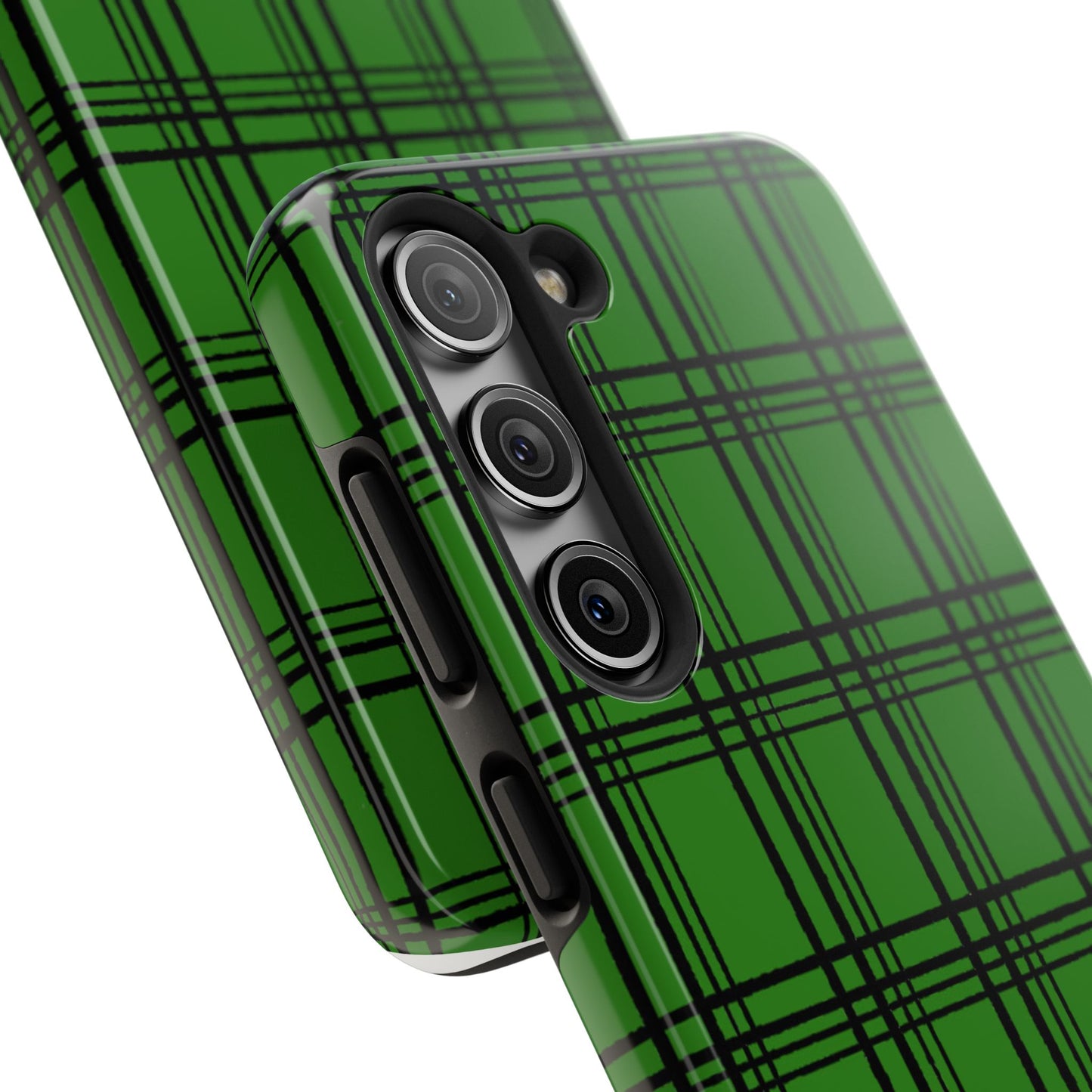 Glad Plaid Green / Black Phone Case