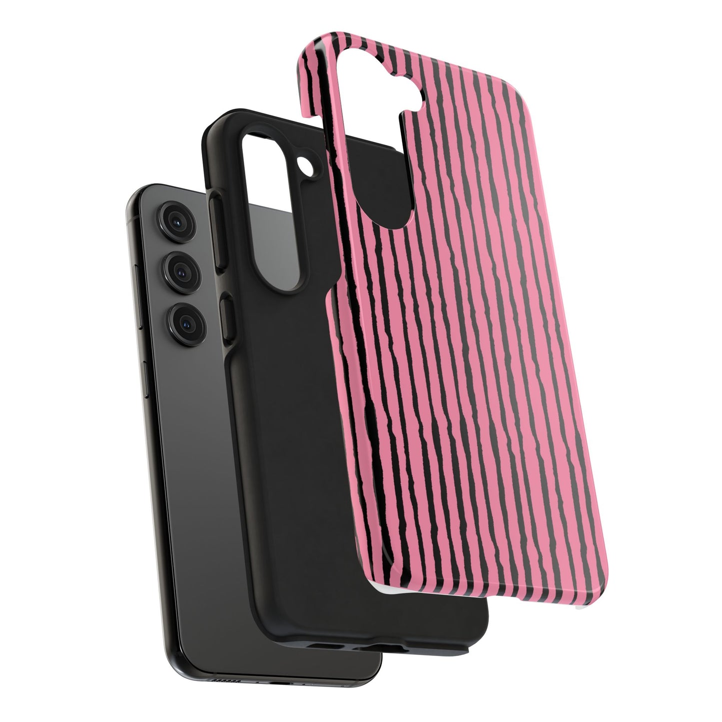 Sorta Stripe Pink / Black Phone Case