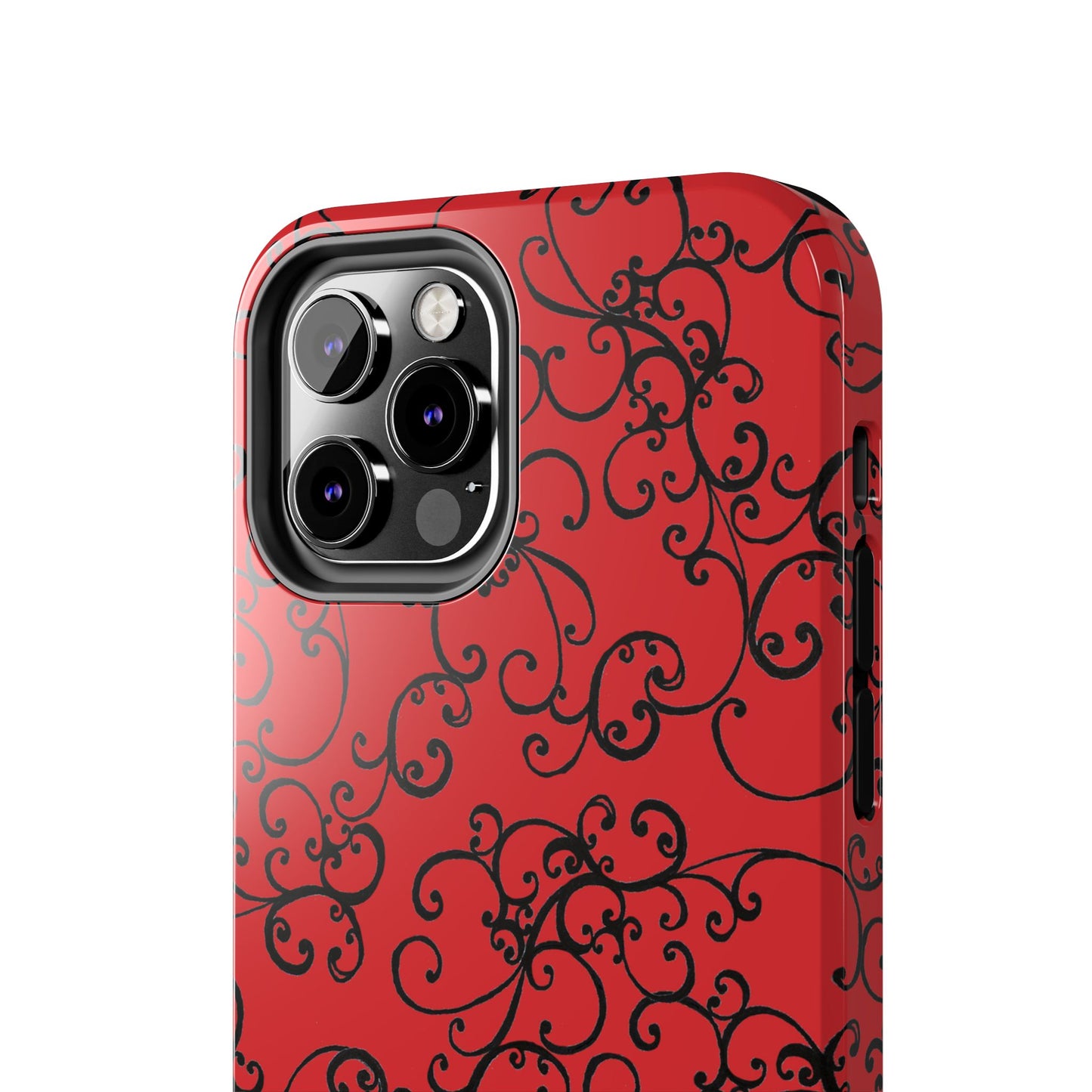 Elegant Scroll Red / Black Phone Case