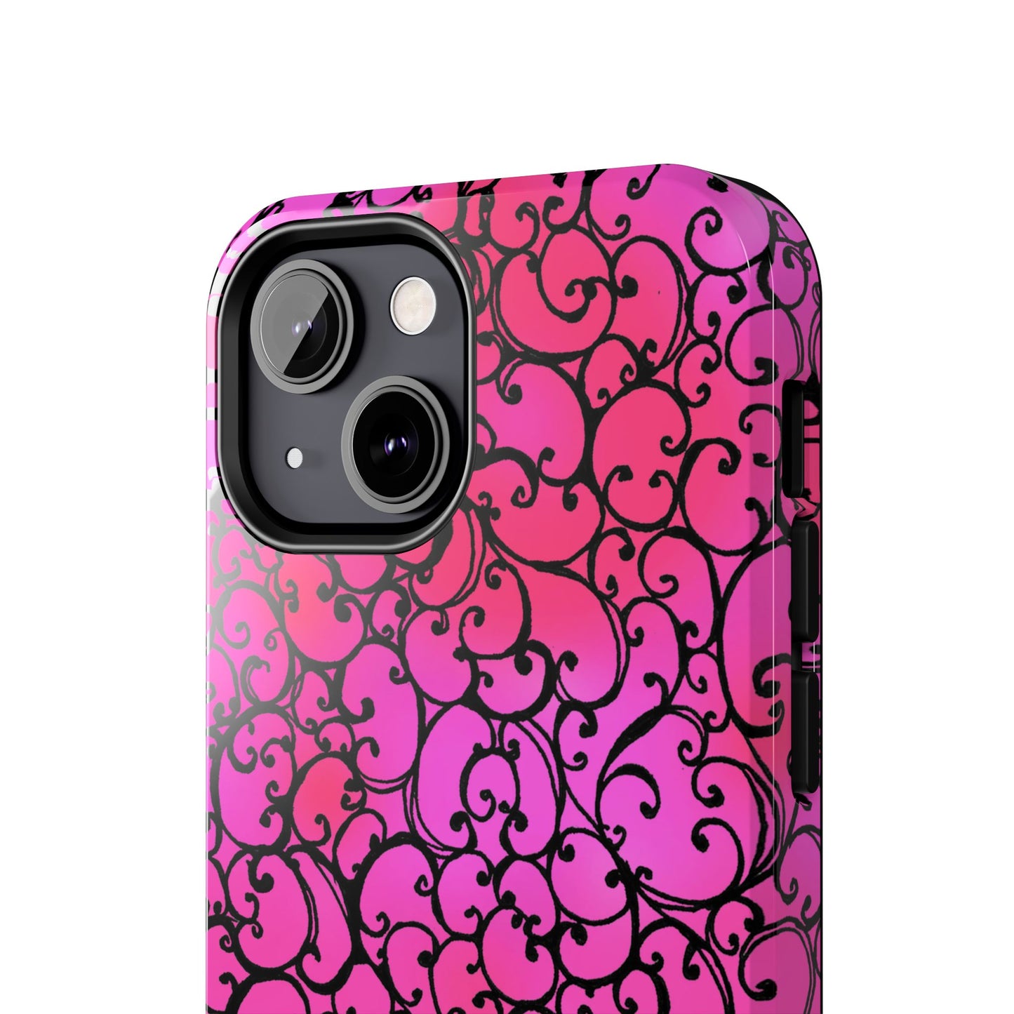Scrollie Cerise / Black Phone Case
