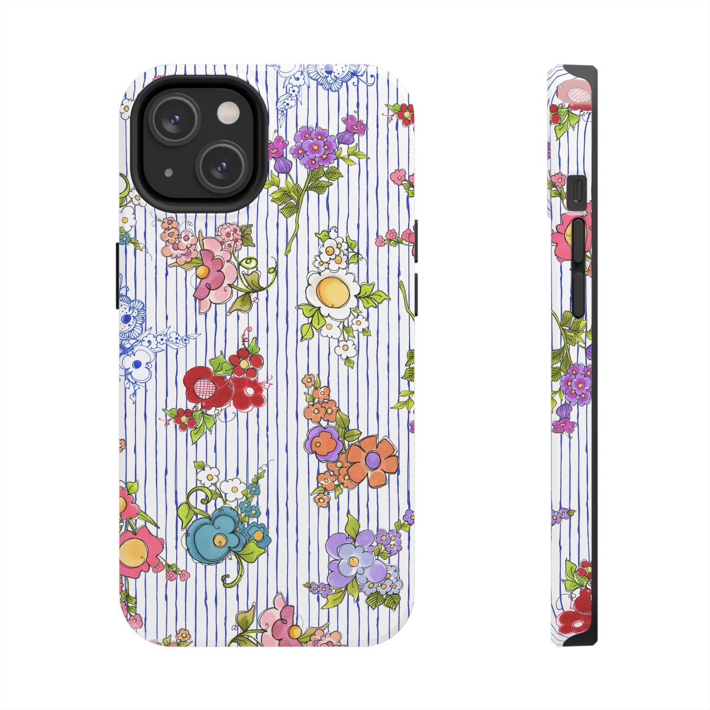 Mixed Bouquets Blue / White Phone Case