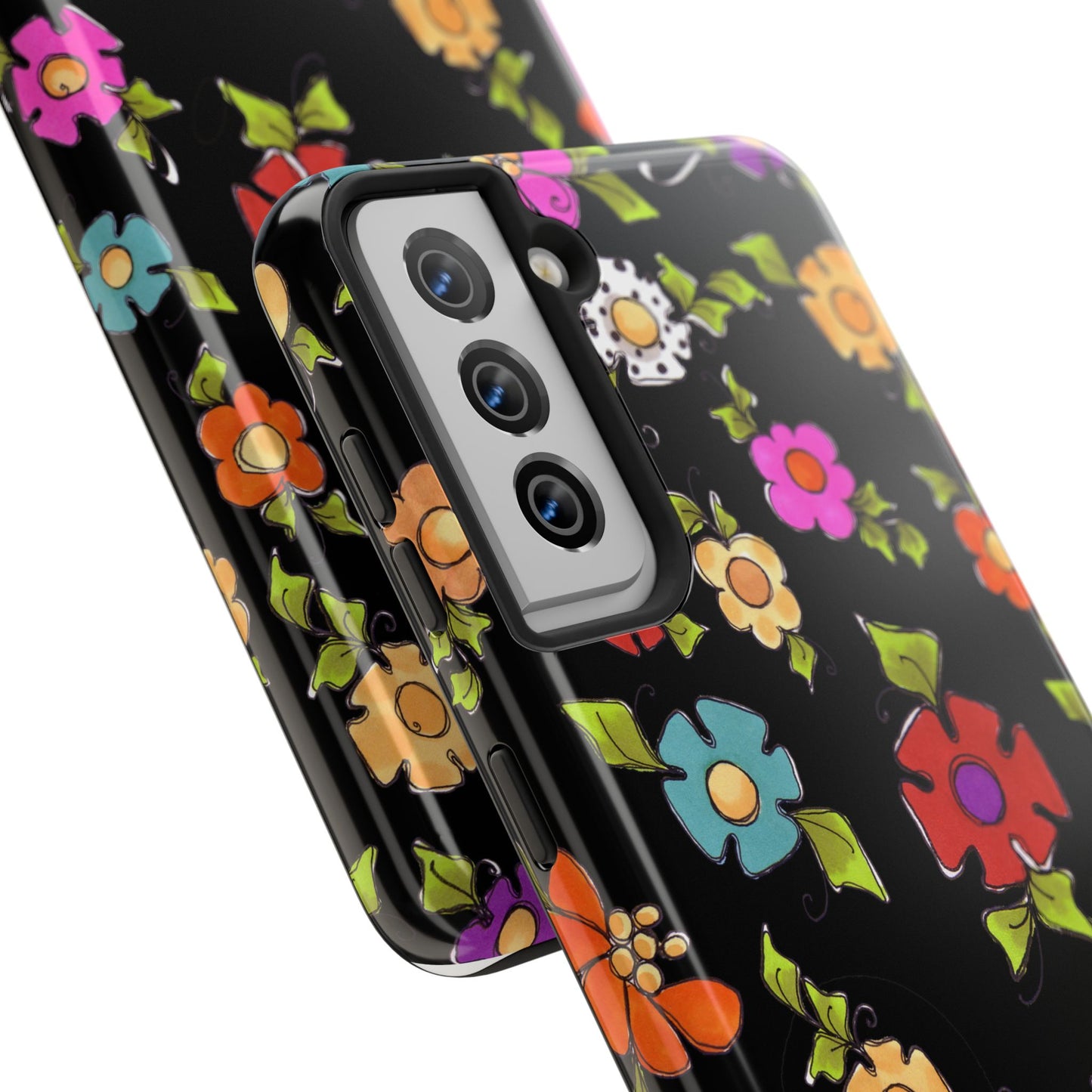 Dog Blooms Black Phone Case