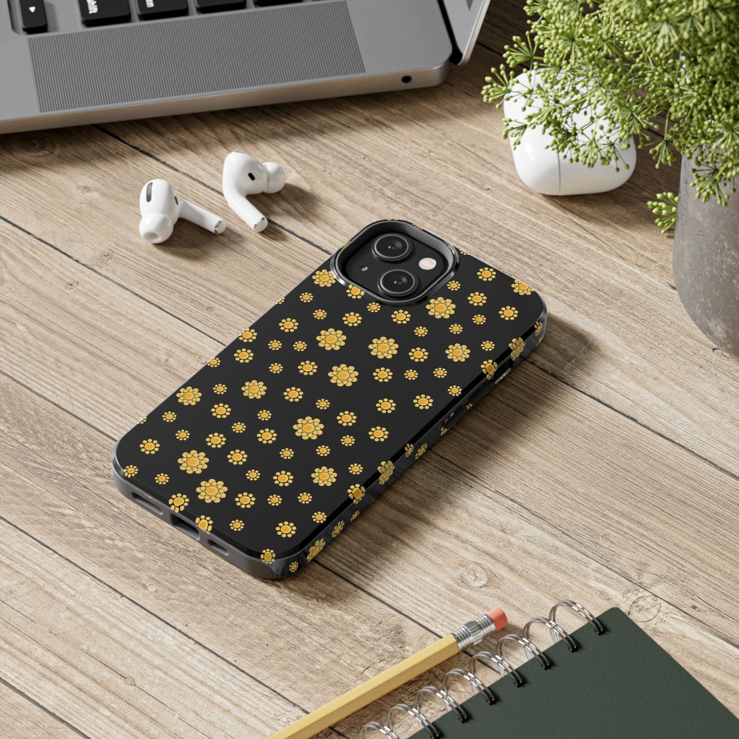 Bandana Dots Black / Yellow Phone Case