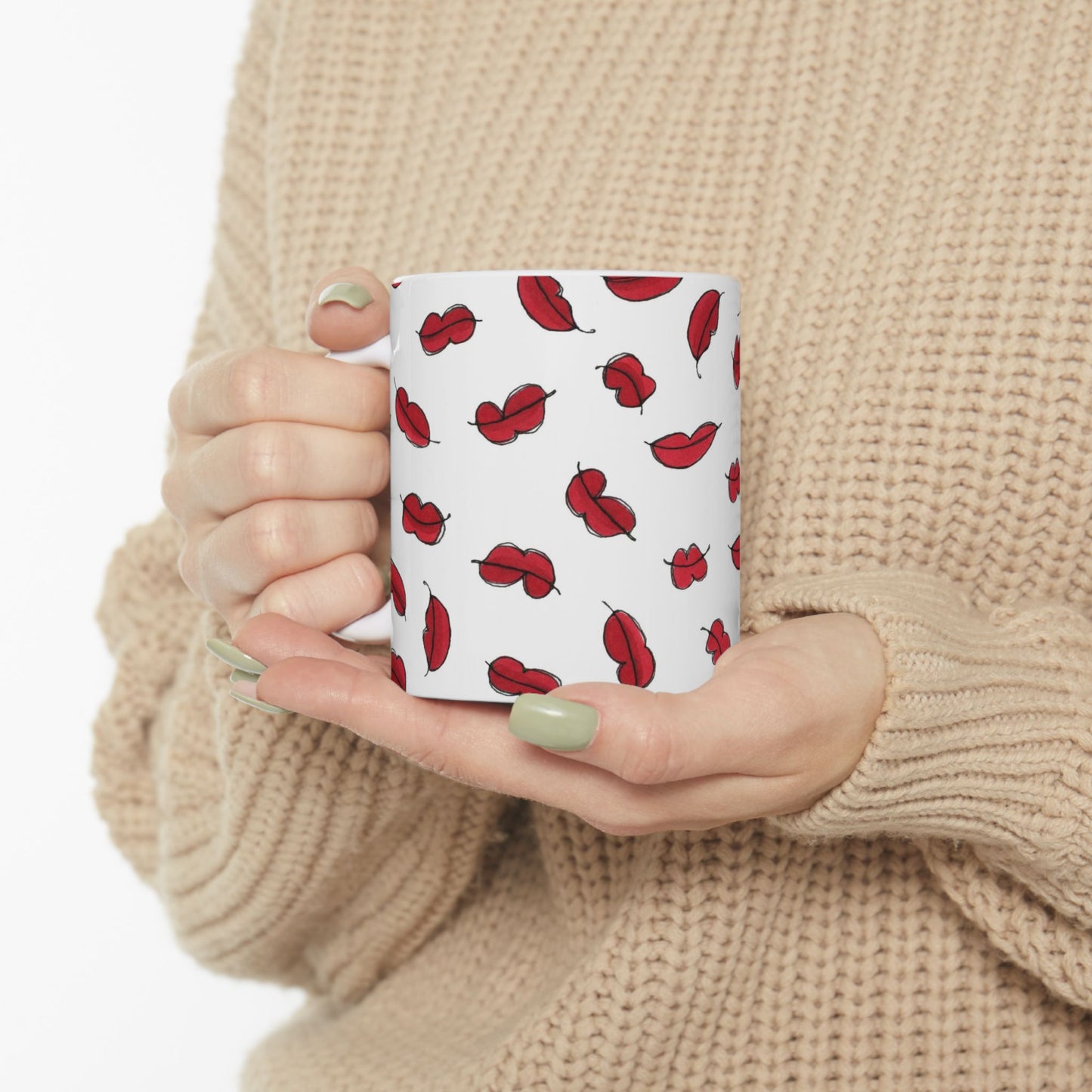 Lotsa Lips White Cup