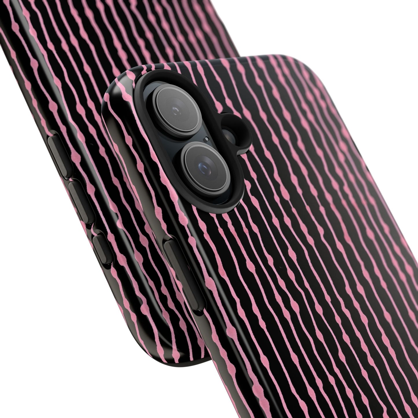 Faux Seersucker Black / Pink Phone Case