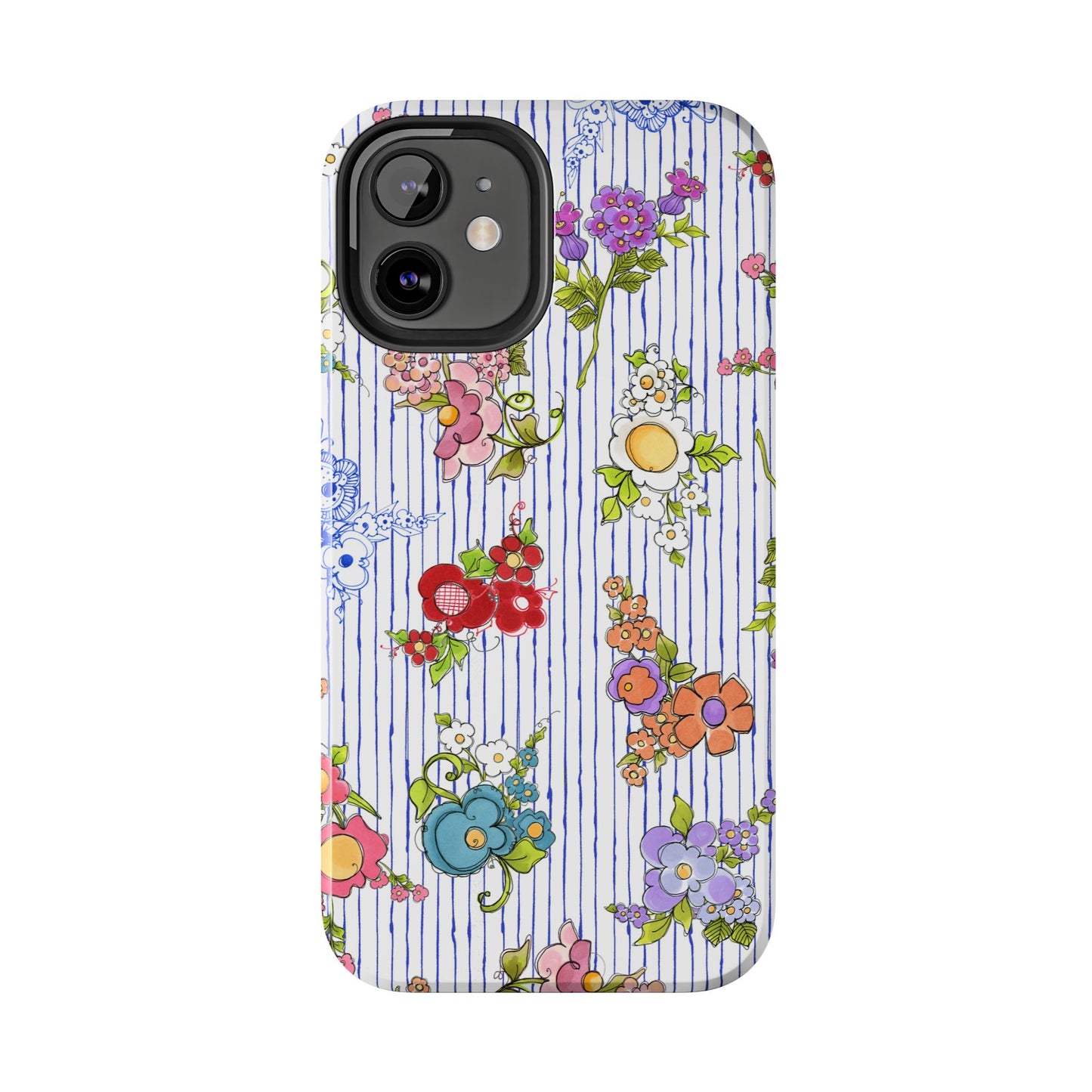 Mixed Bouquets Blue / White Phone Case