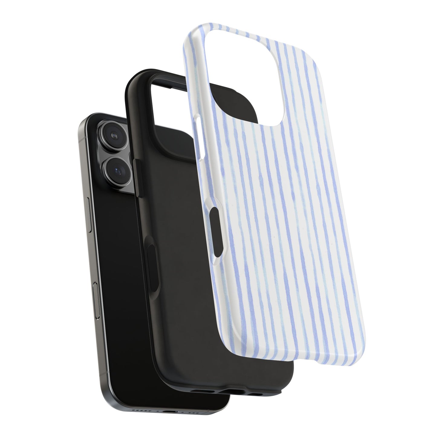 Happy Stripe White / Blue Phone Case