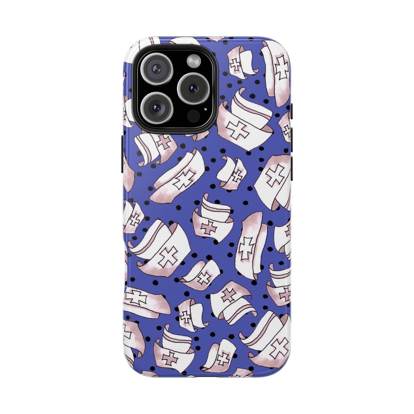 Med Hats Blue / Black Phone Case