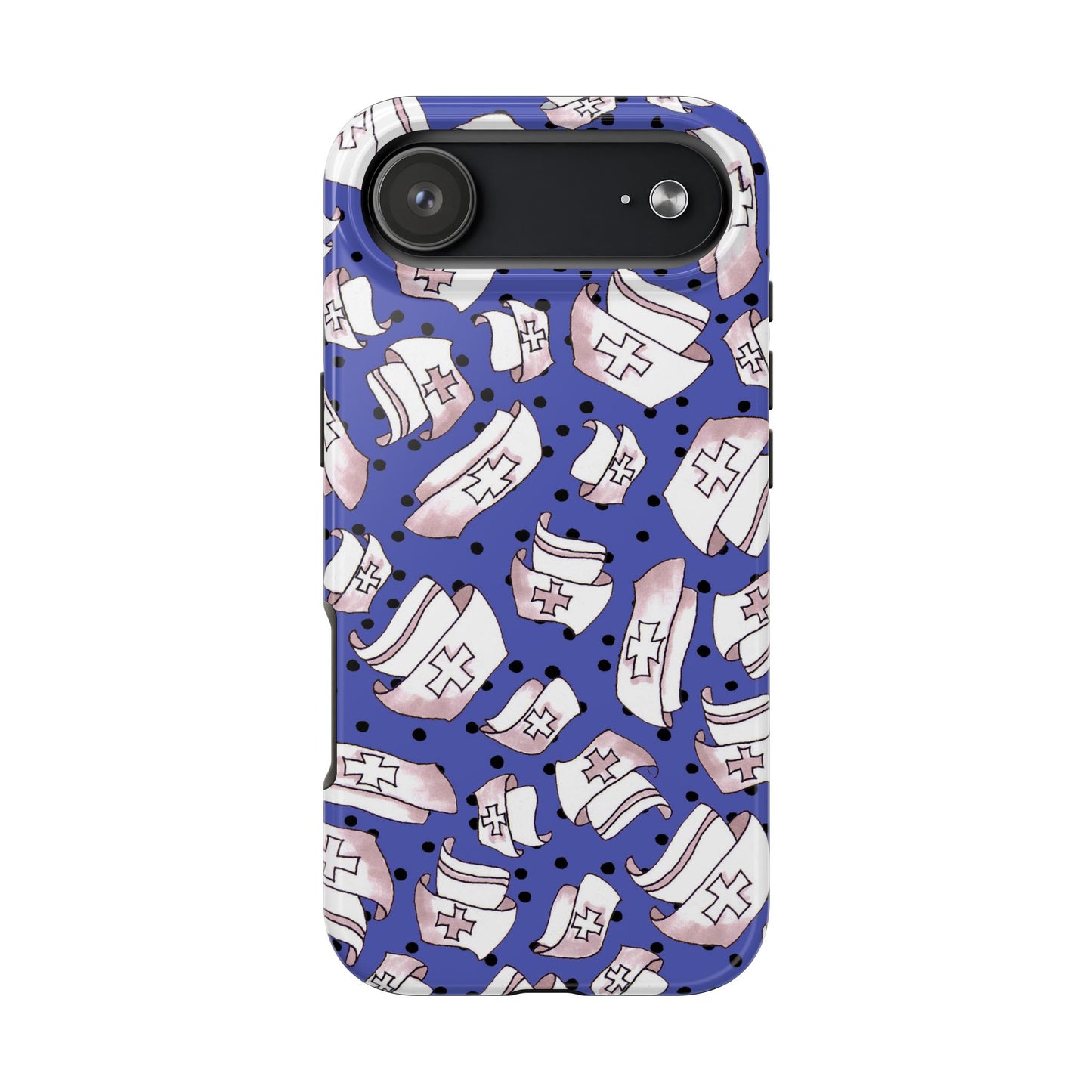 Med Hats Blue / Black Phone Case