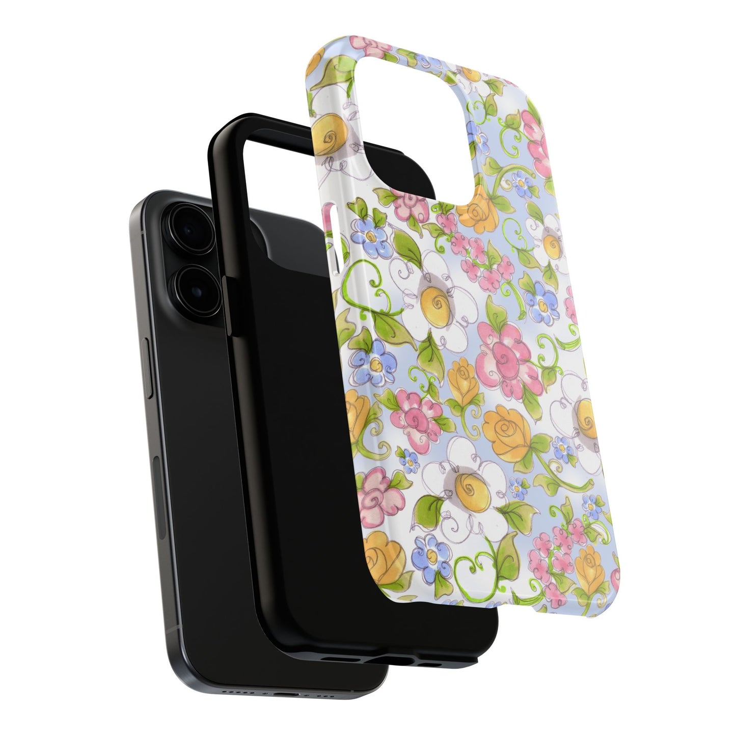 Flower Frolic Blue Phone Case
