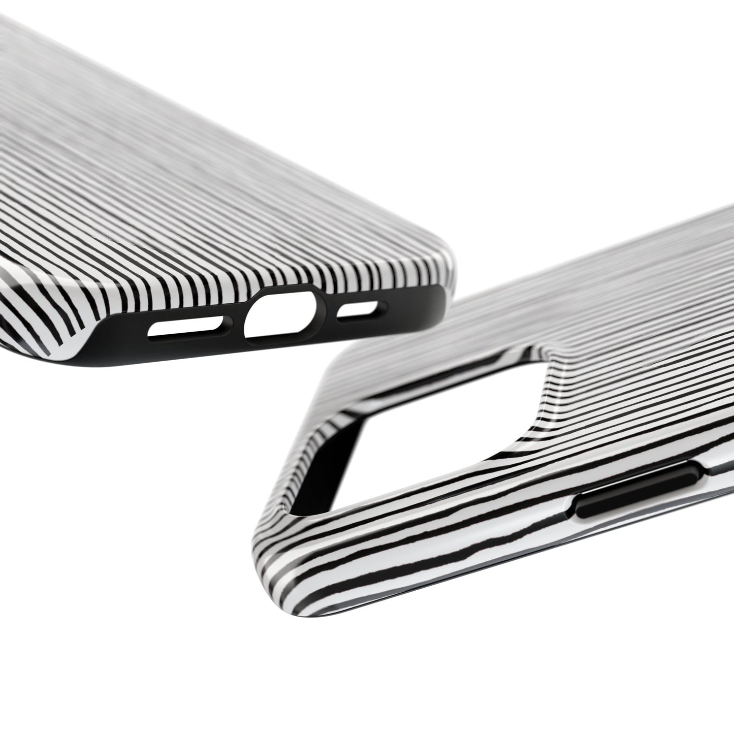 Quirky Pin Stripe White / Black Phone Case