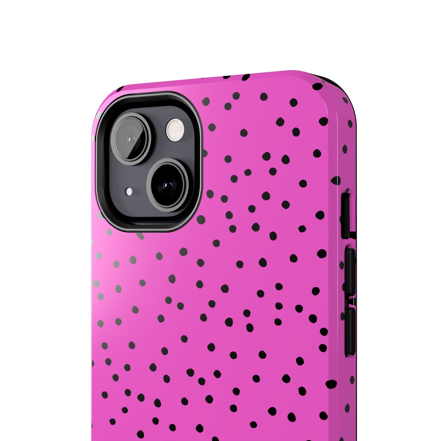 Dinky Dots Cerise / Black Phone Case
