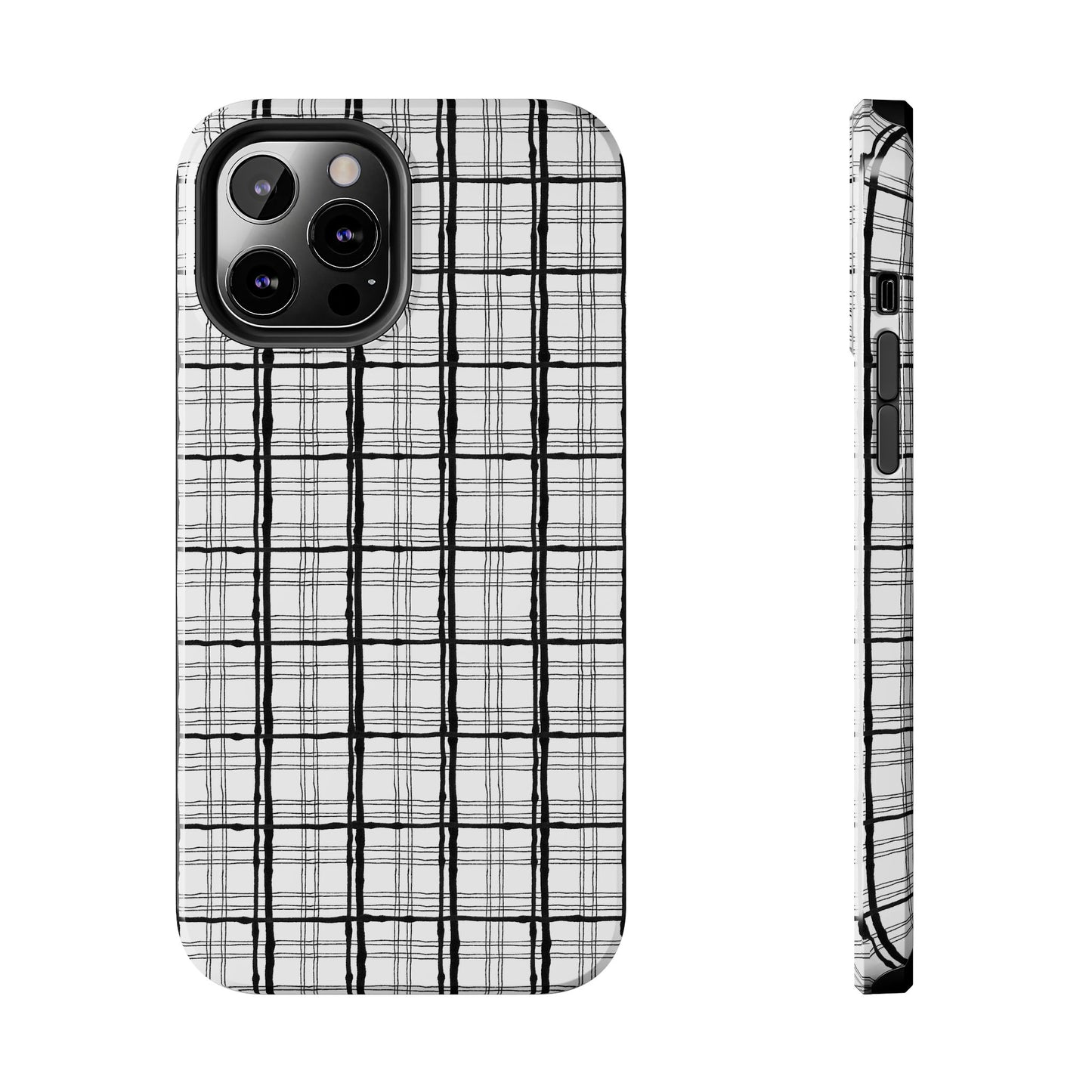 Sophistiplaid White / Black Phone Case