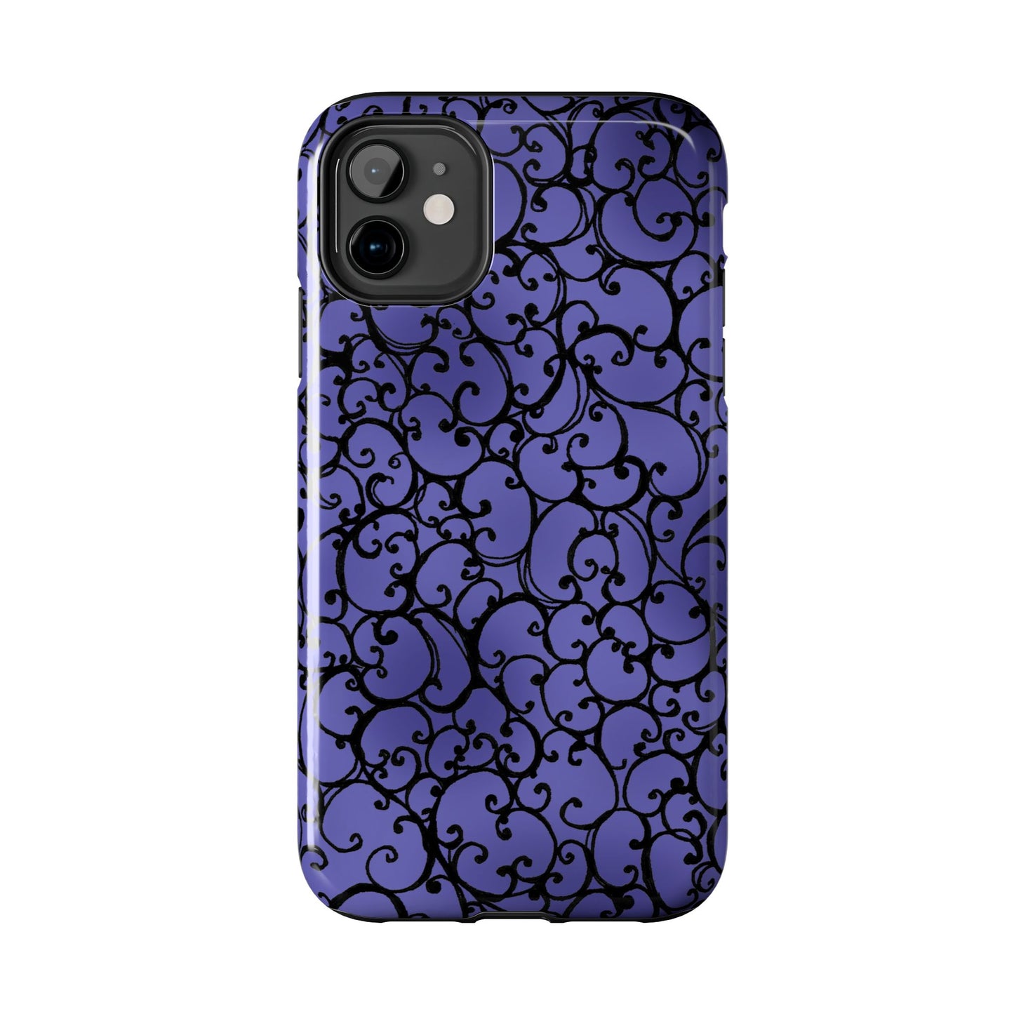 Scrollie Violet / Black Phone Case