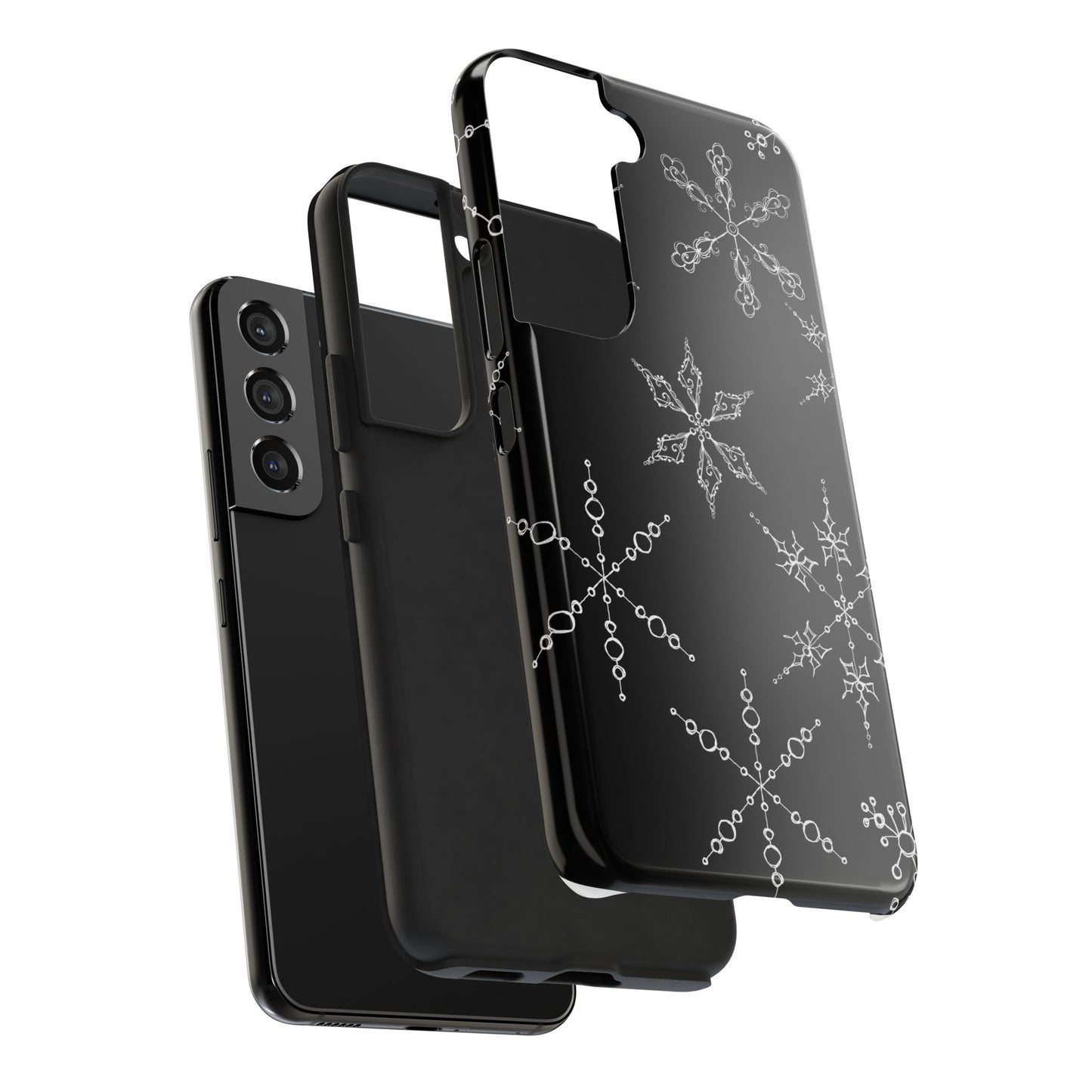 Snowflakes Black Phone Case
