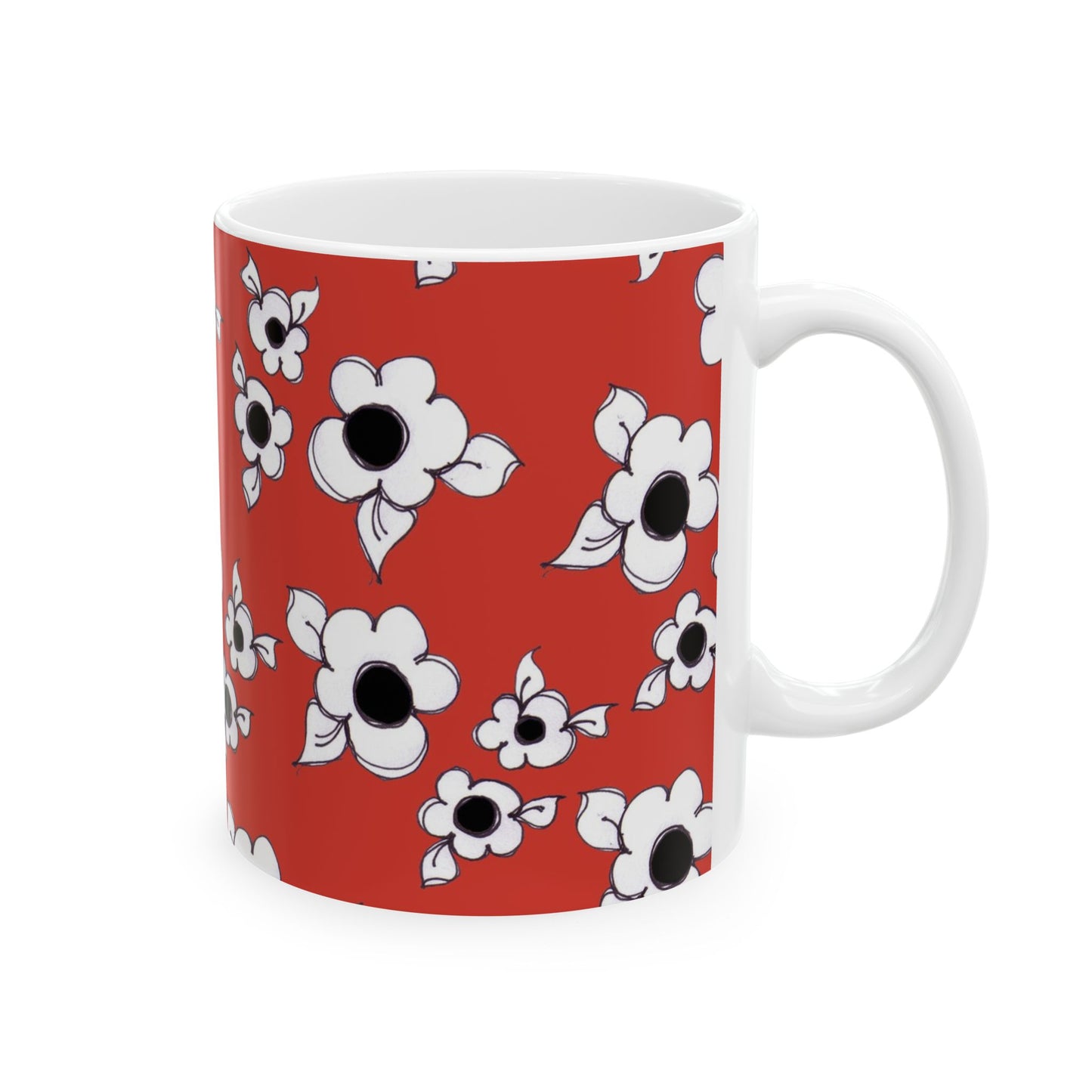 Daisy Cluster Red / White Cup