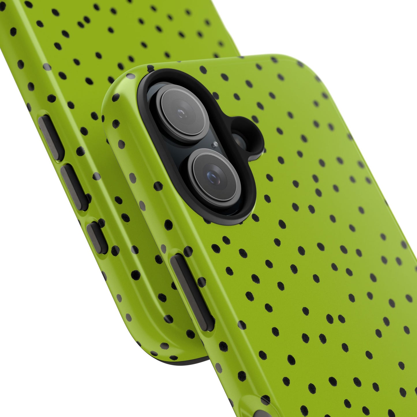 Dinky Dots Chartreuse / Black Phone Case