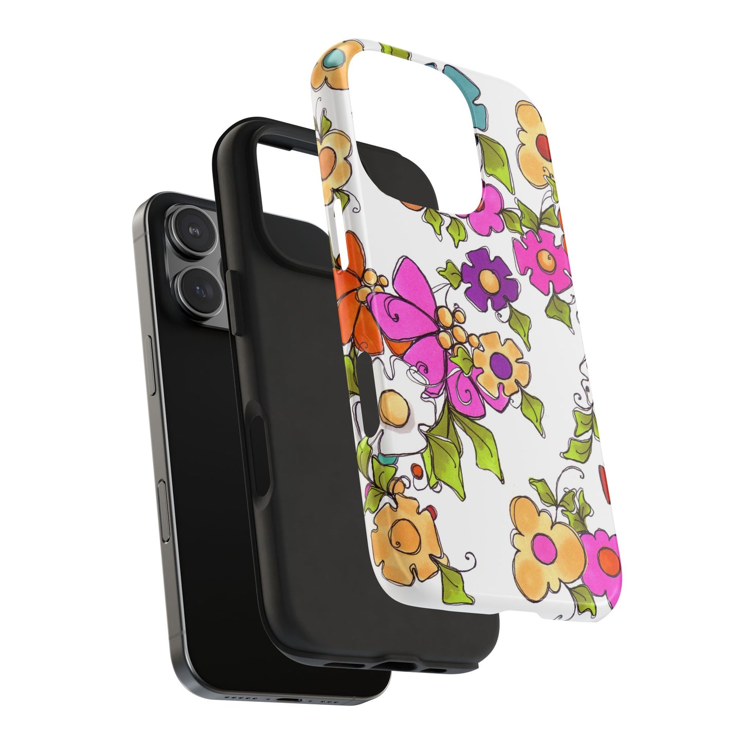 Happy Blooms White Phone Case