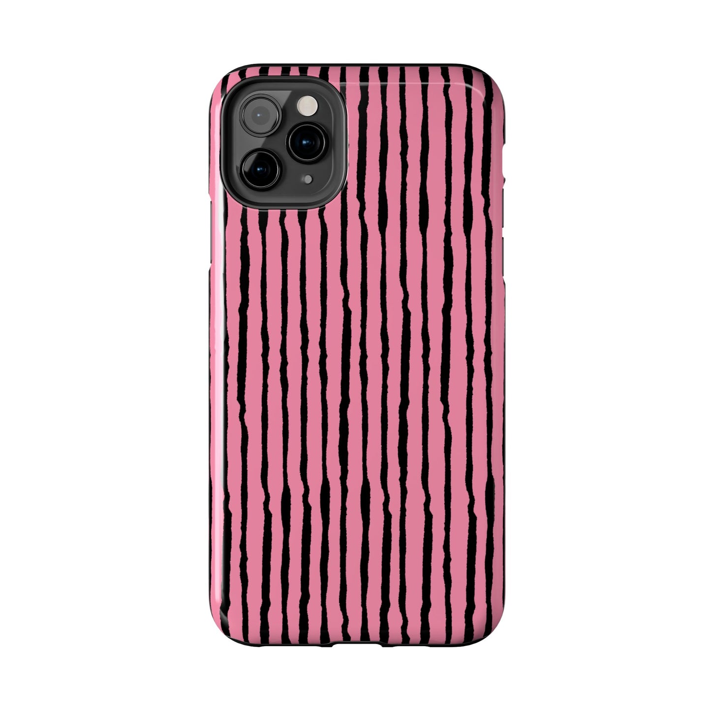 Sorta Stripe Pink / Black Phone Case
