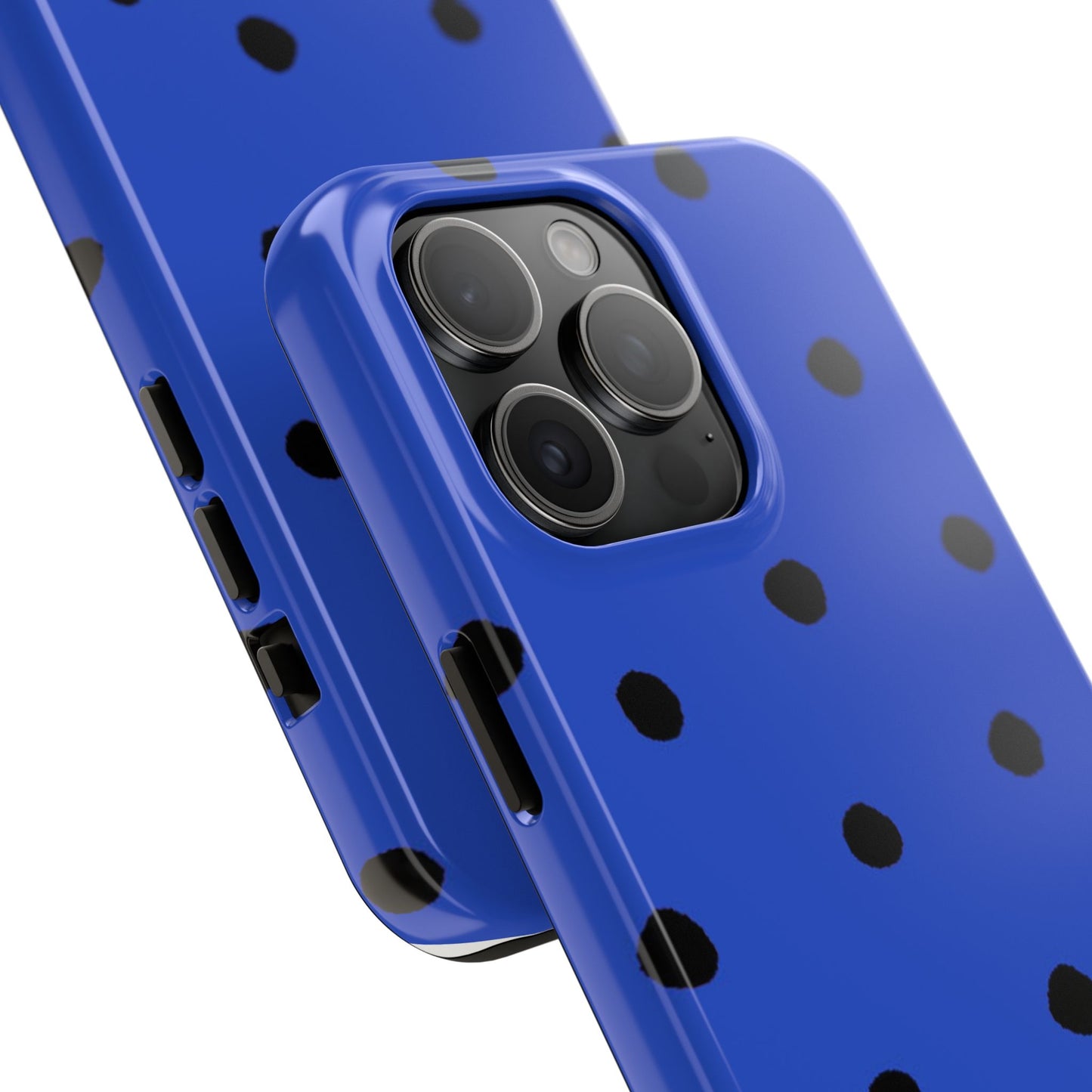 Dinky Dots Blue / Black Phone Case