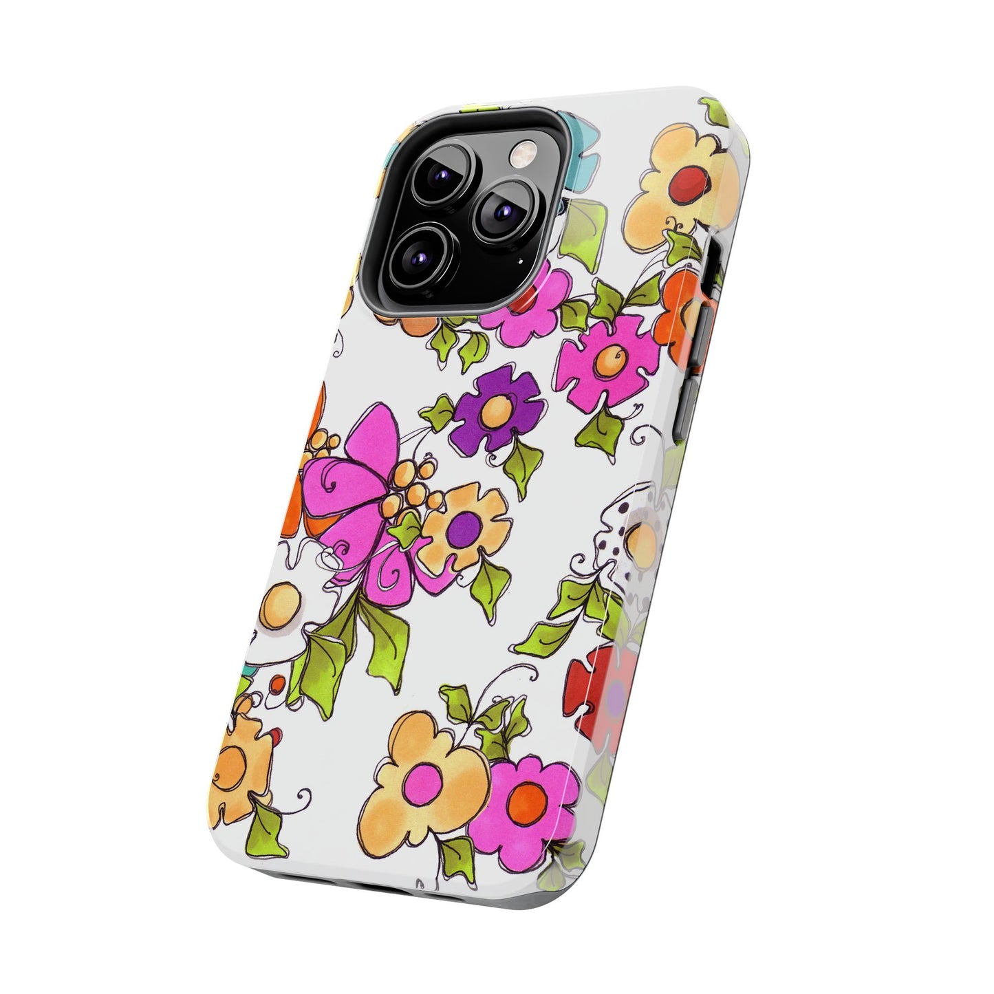 Happy Blooms White Phone Case