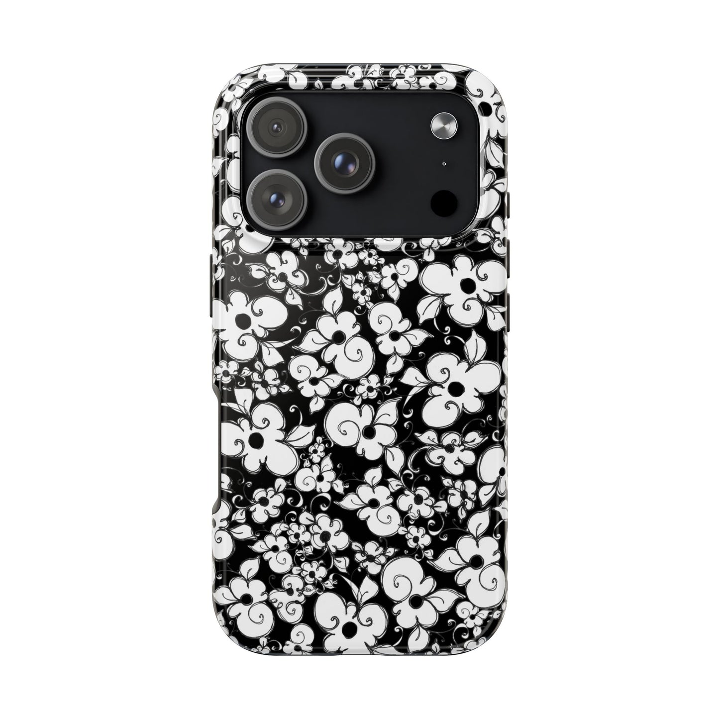 Dog Daisies Black Phone Case
