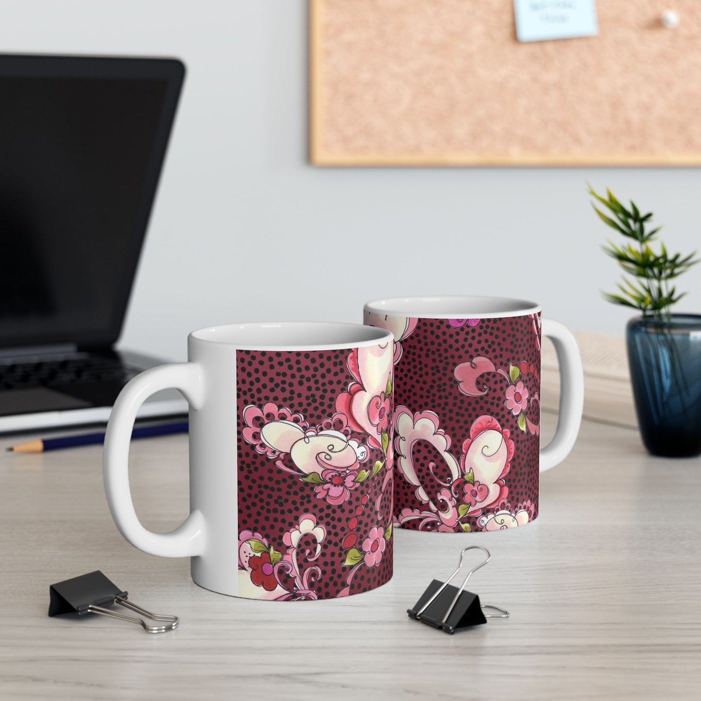 Paisley Flow Magenta Cup