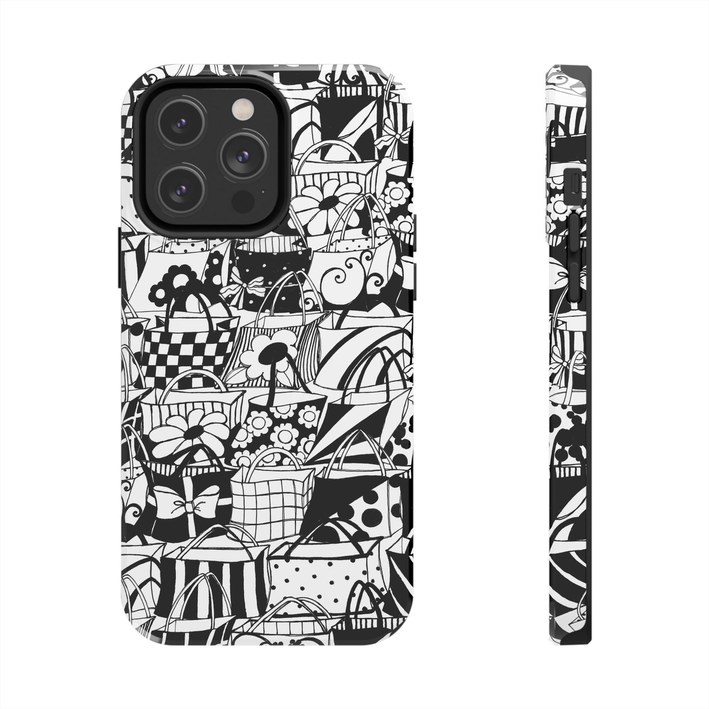 Totally Black / White Phone Case