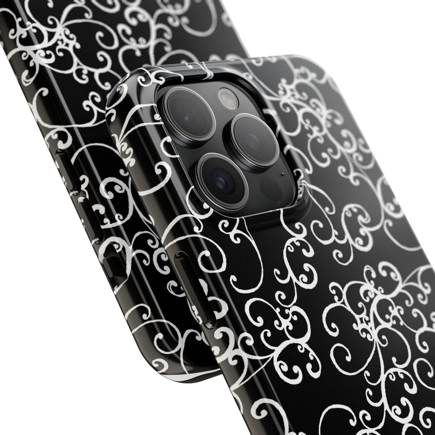 Elegant Scroll Black / White Phone Case