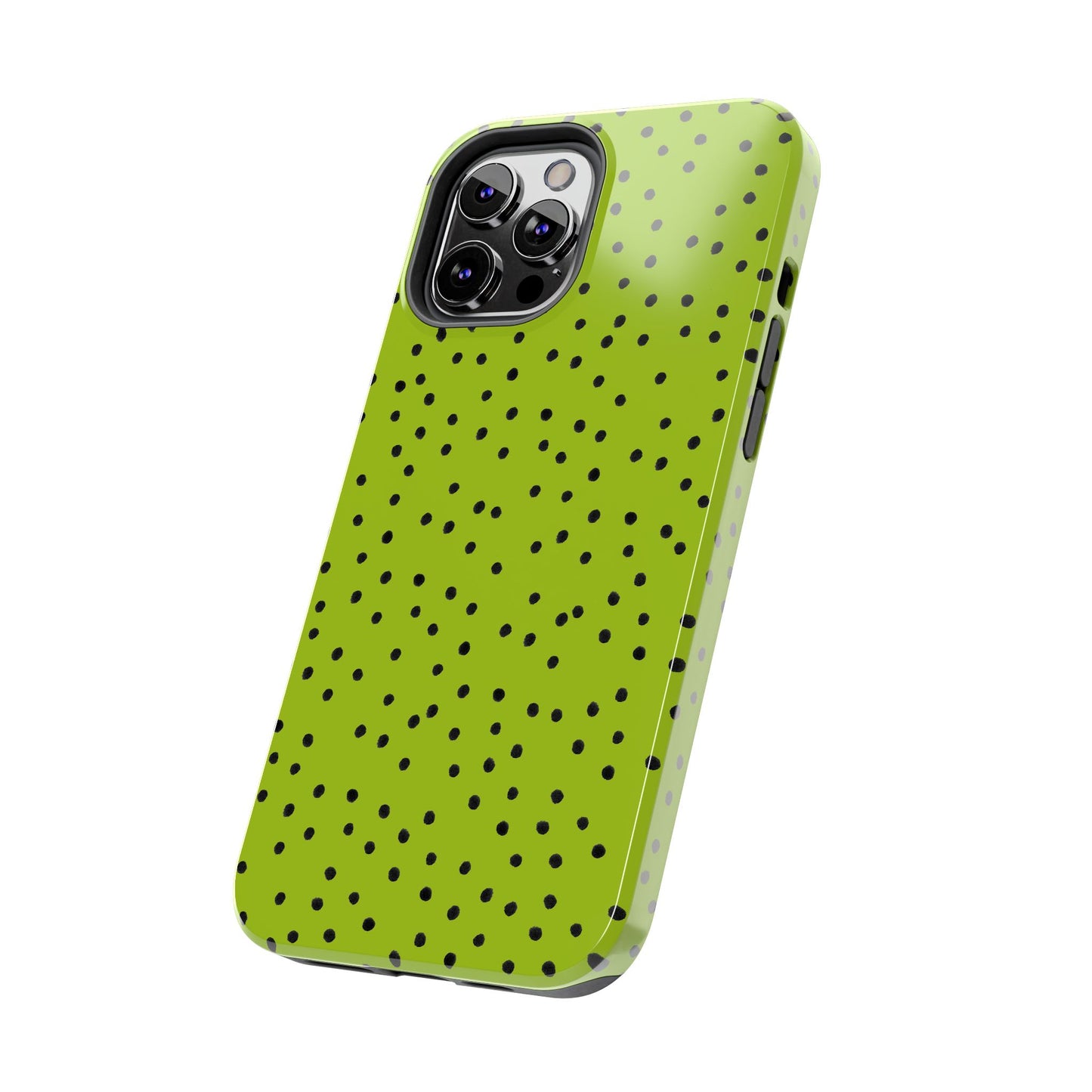 Dinky Dots Chartreuse / Black Phone Case