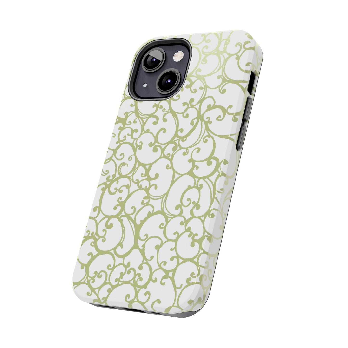 Scrollie White / Green Phone Case