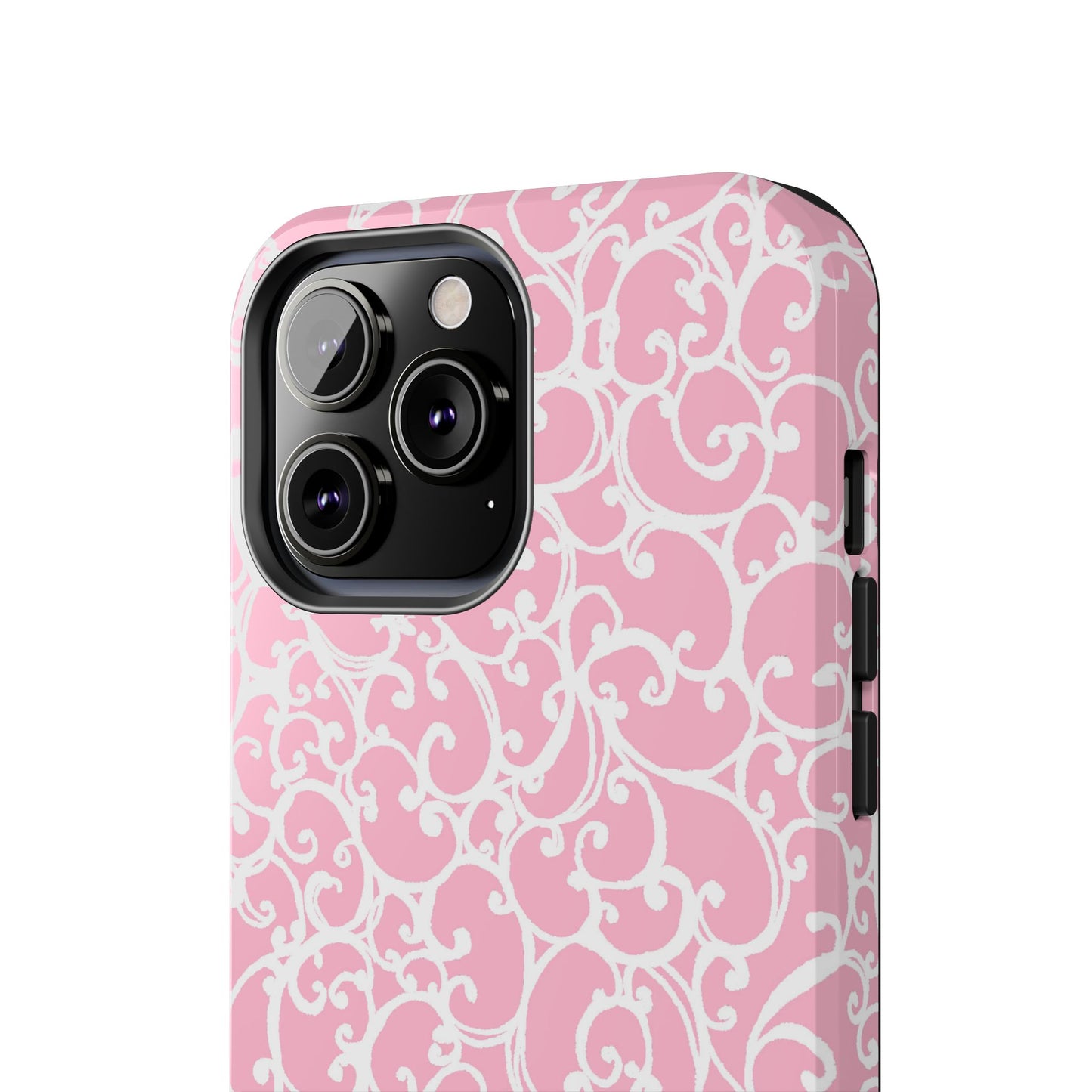 Scrollie Pink / White Phone Case