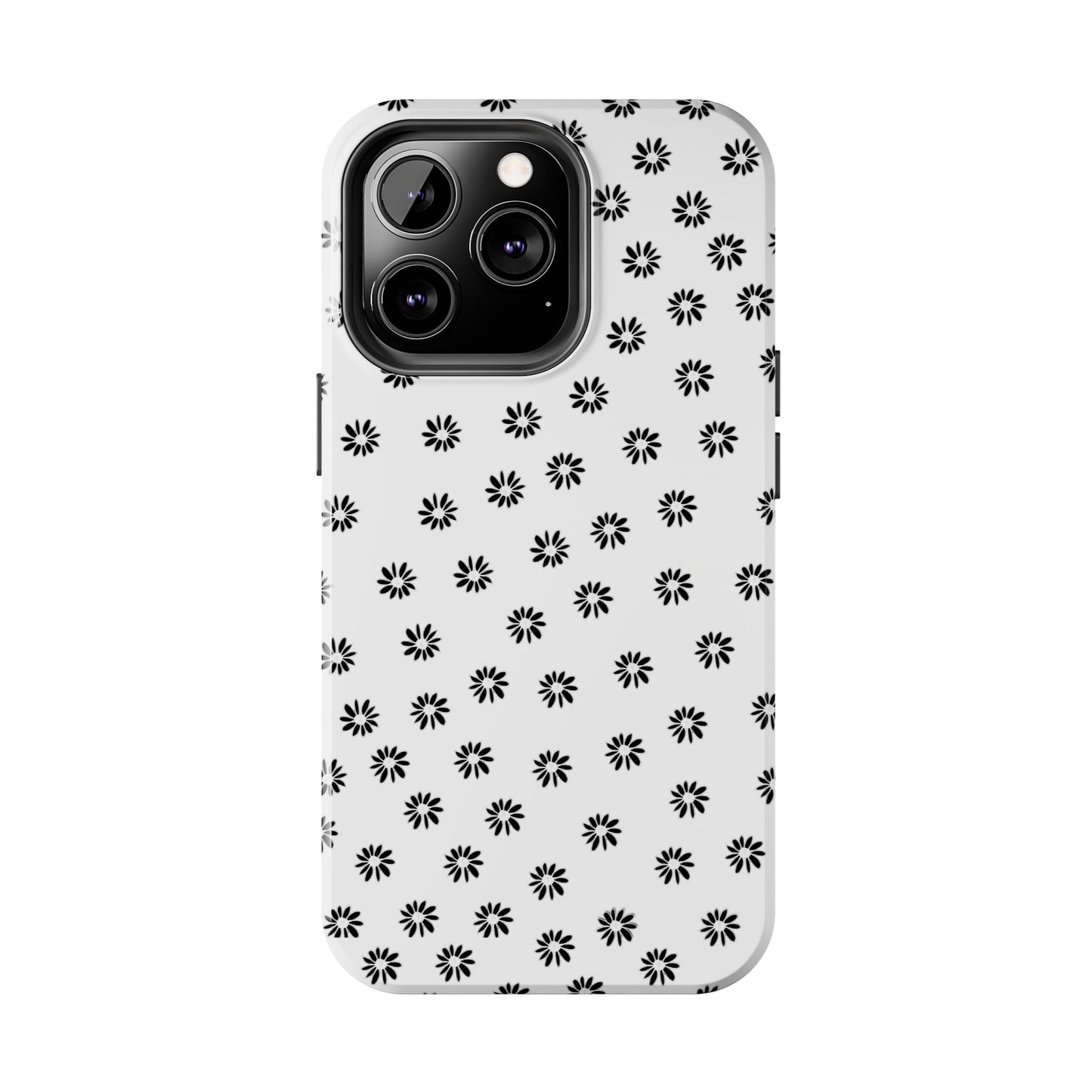 Daisy Dot White / Black Phone Case