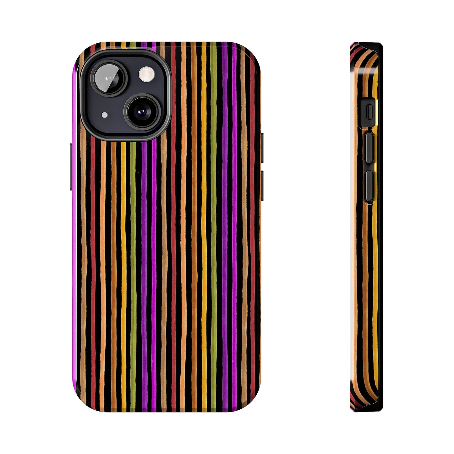 Spice Stripe Black Phone Case