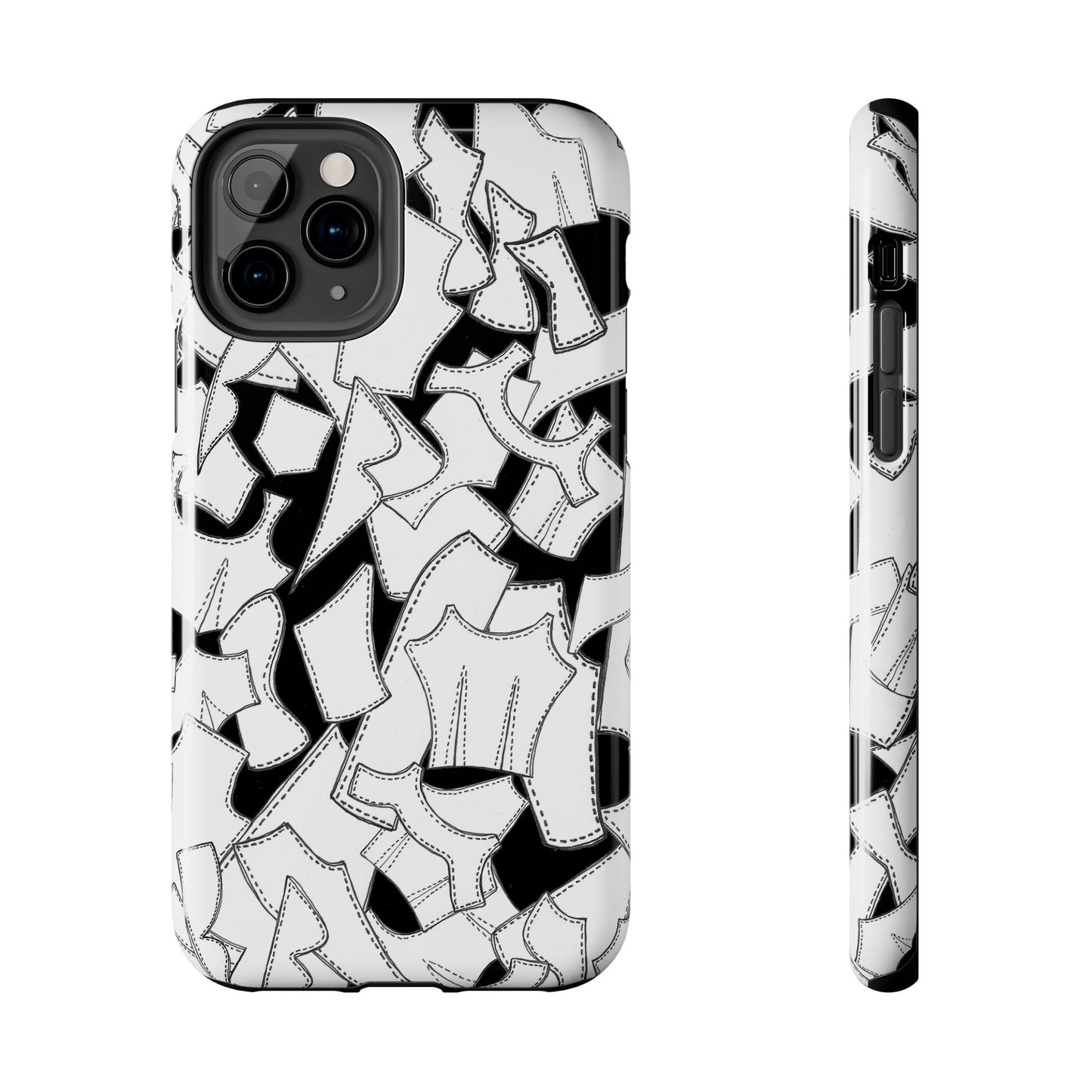 Pattern Pieces Black Phone Case