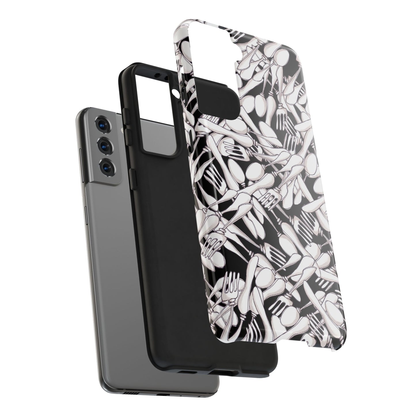 Silverware Wars Black Phone Case