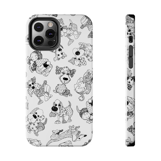 Doodle Dogs White Phone Case