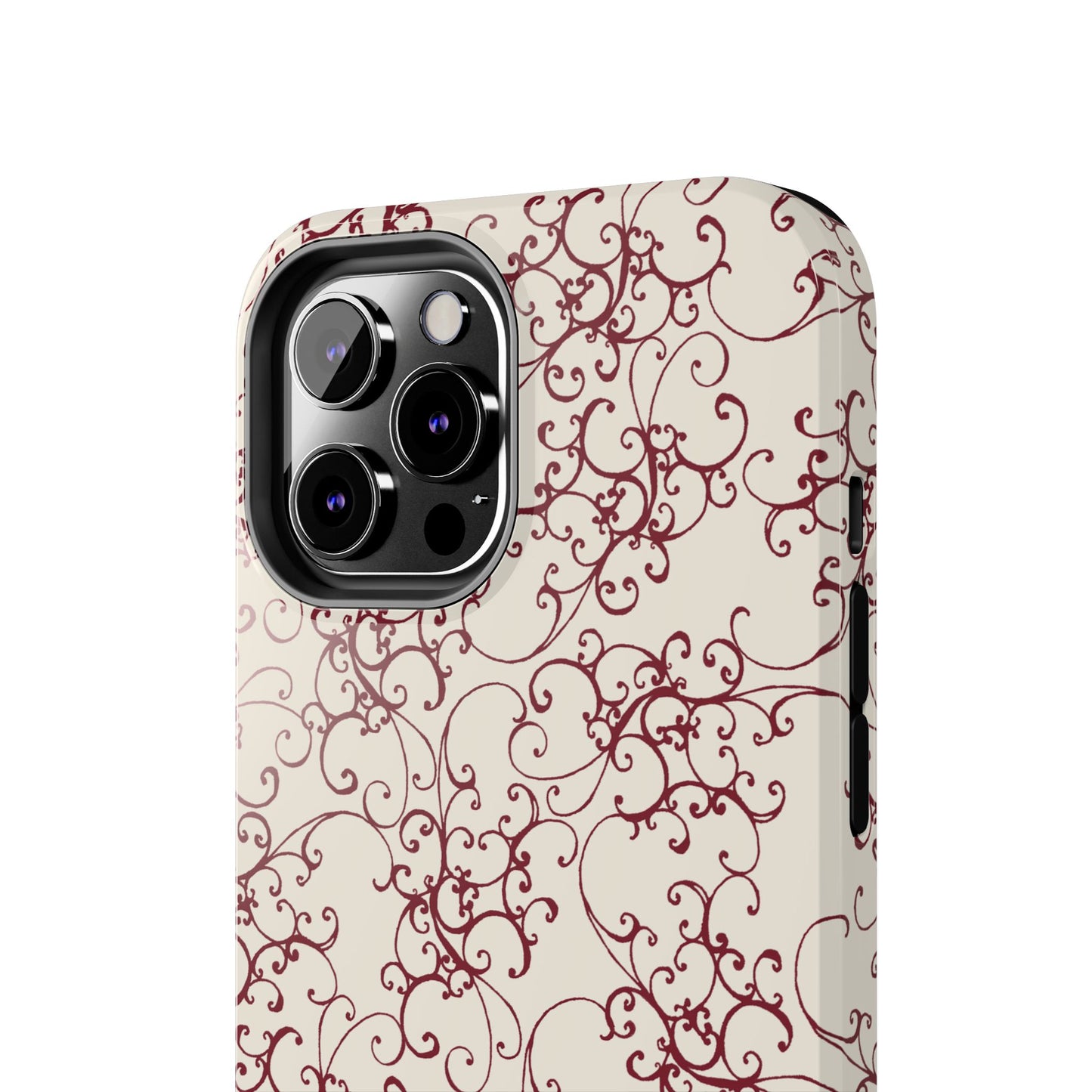 Elegant Scroll Ivory / Red Phone Case