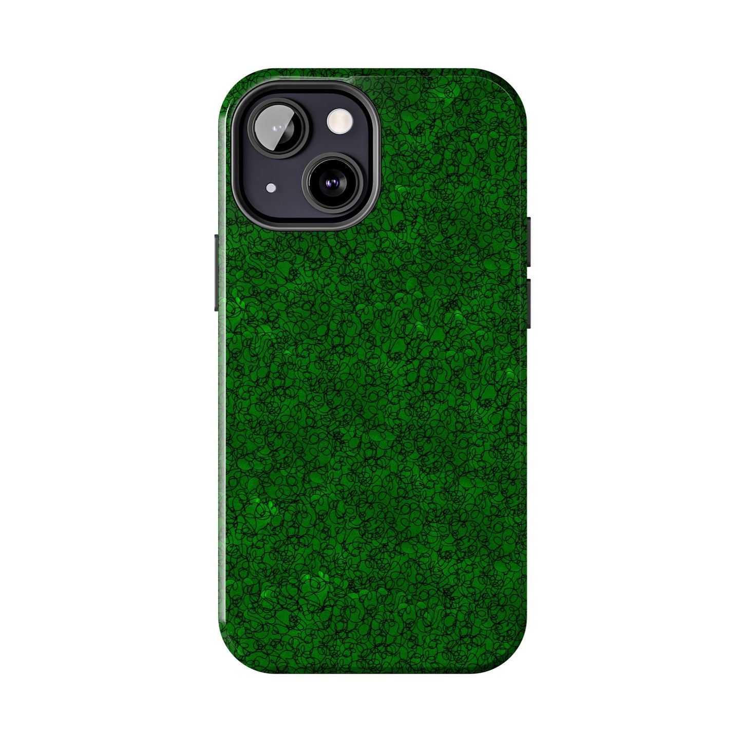Scribble Green / Black Phone Case