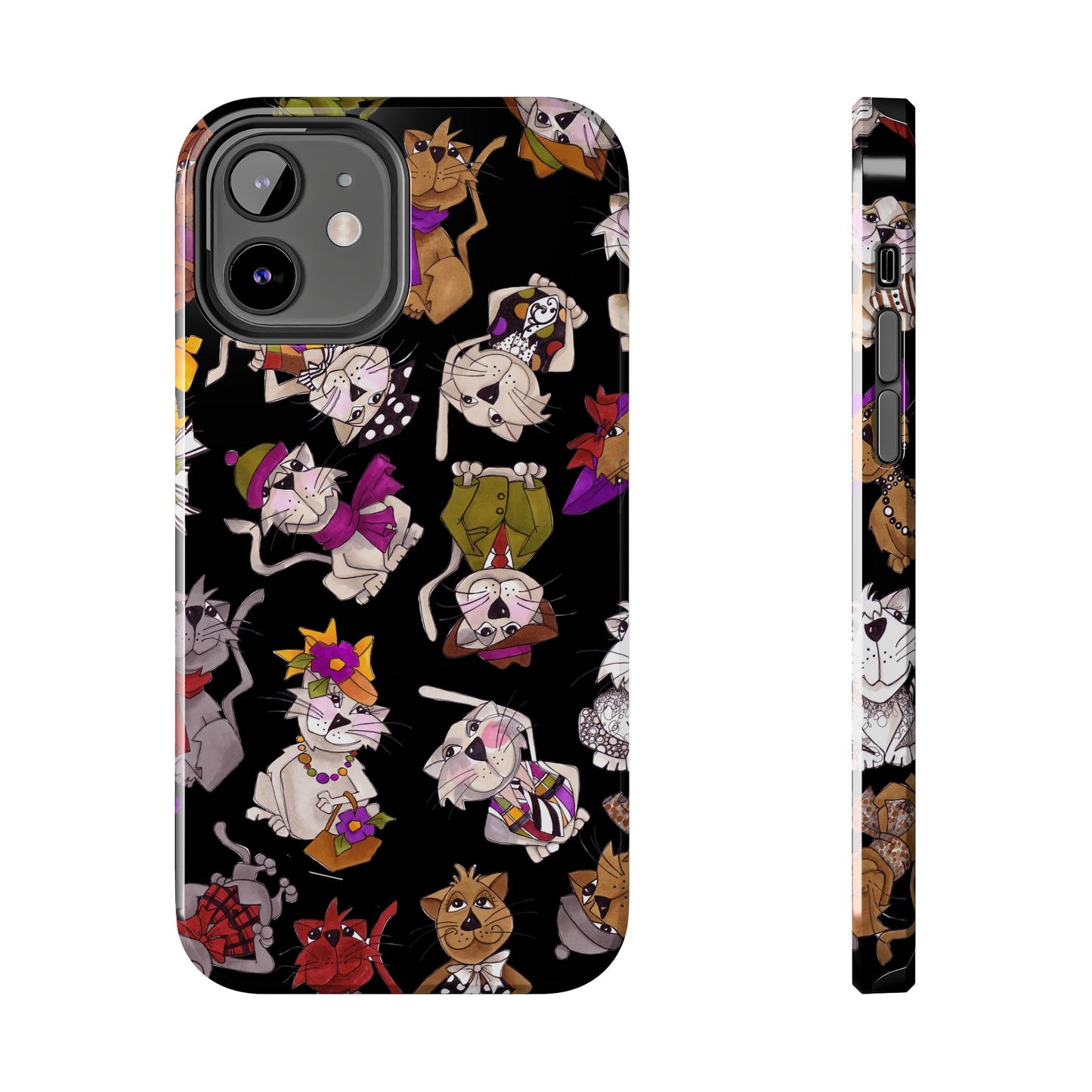 Spice Cats Tossed Black Phone Case