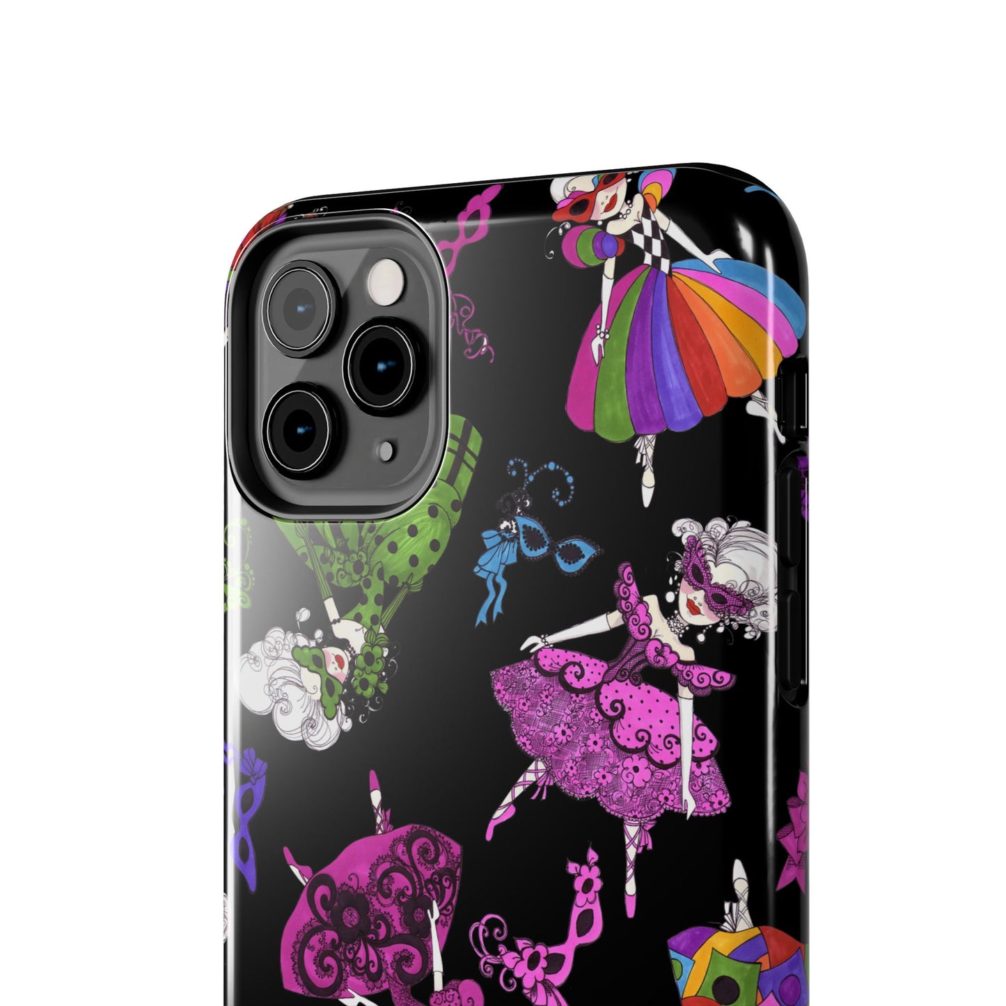 Tossed Masquerade Ladies Black Phone Case